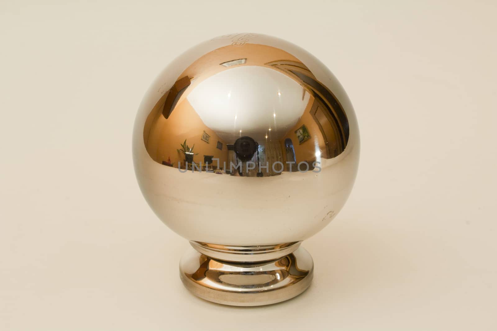 The ball is made of polished stainless steel
