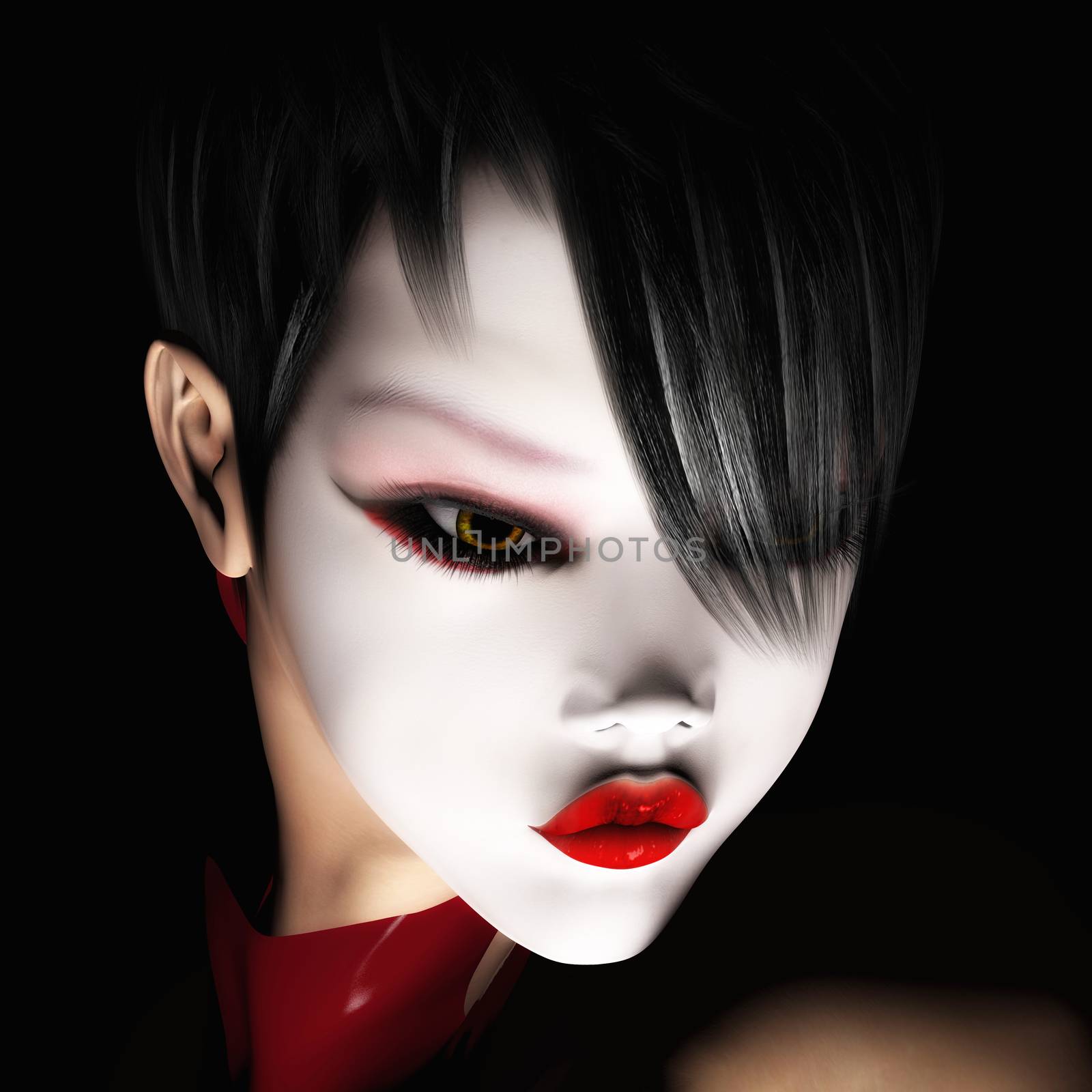 Digital Illustration of a female japanese Face