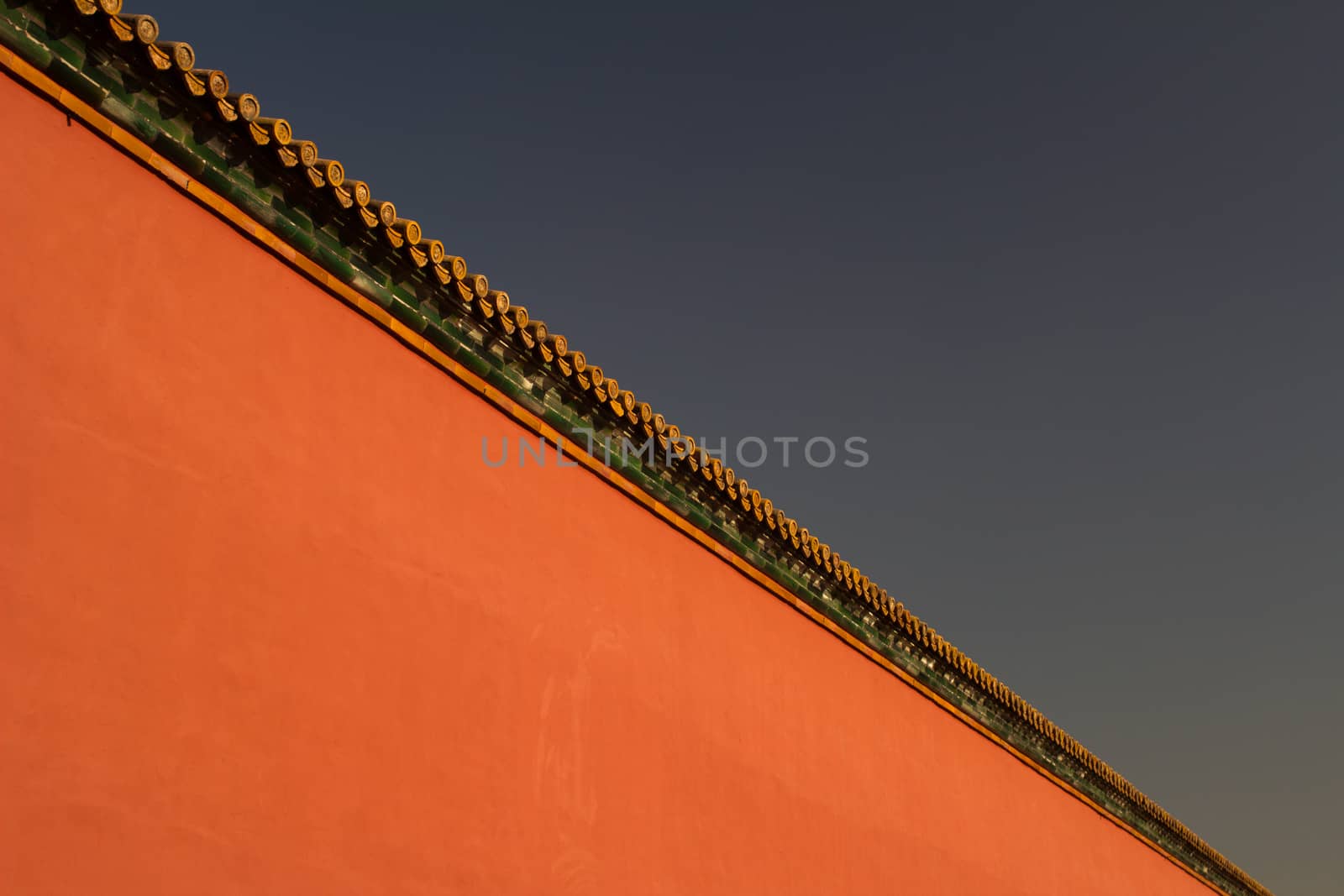 The Forbidden City wall,in Beijing ,with blue sky