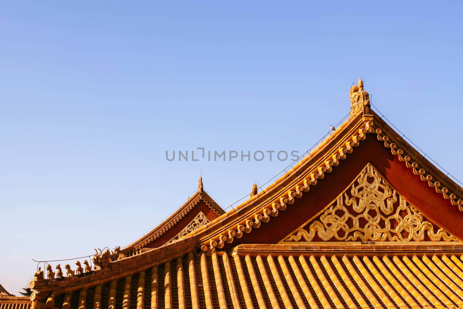 The Forbidden City,in Beijing ,with blue sky