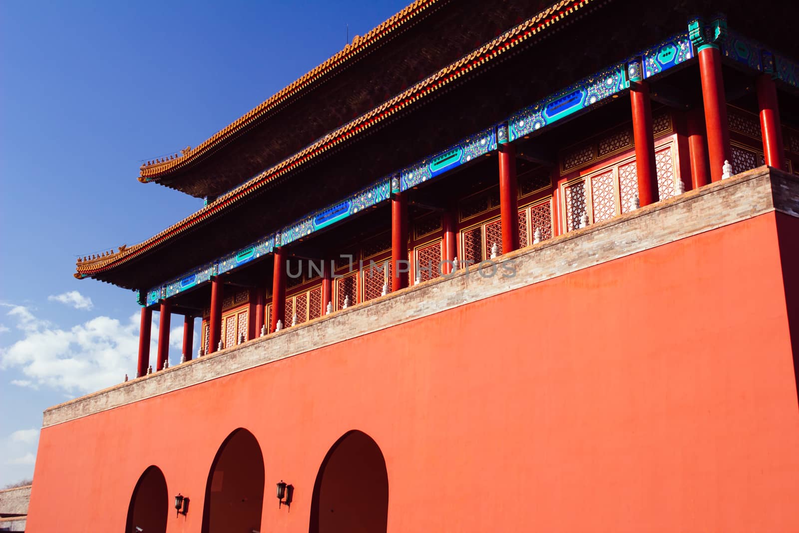 The Forbidden City,in Beijing ,with blue sky