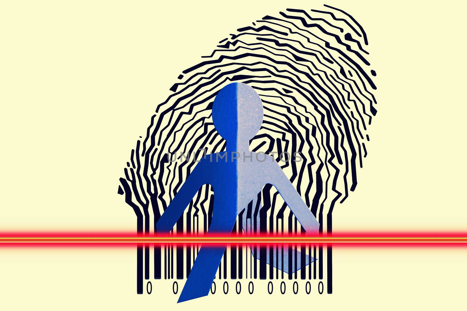 Paperman coming out of a bar code to go out