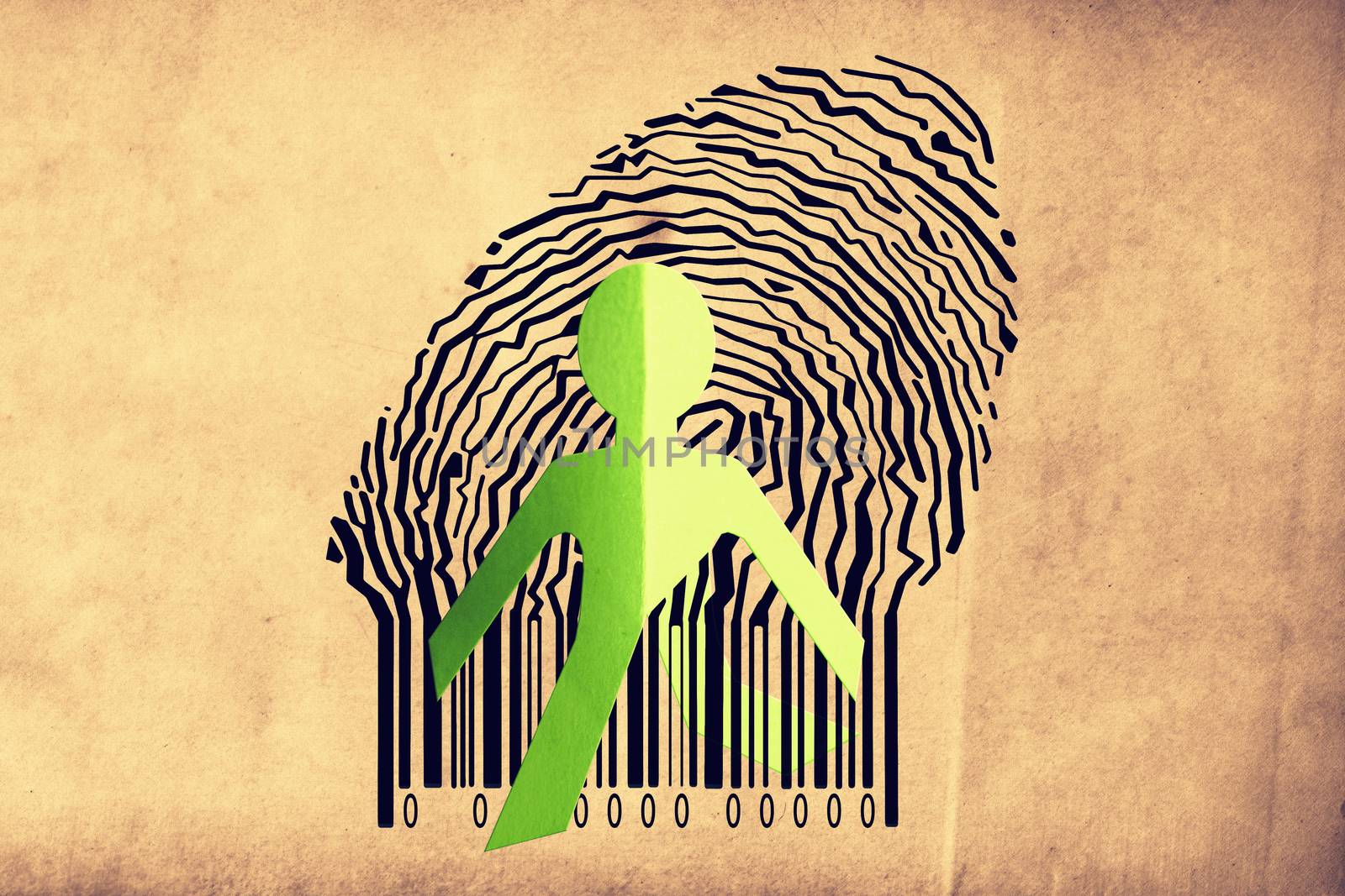 Paperman coming out of a bar code to go out by yands