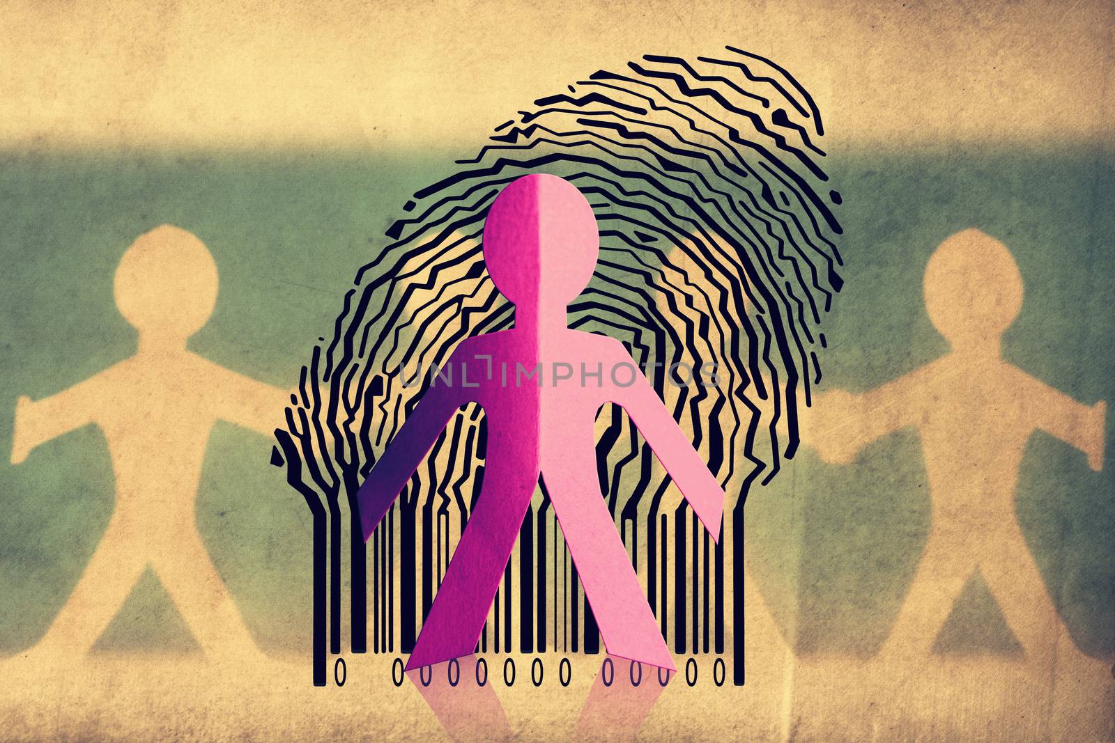 Paperman coming out of a bar code to go out