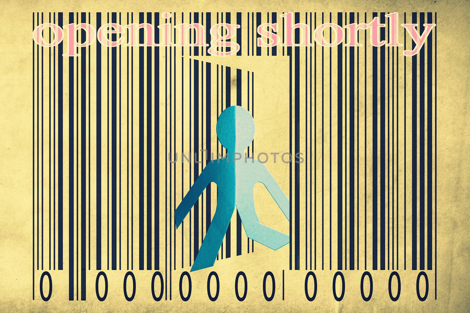 Paperman coming out of a bar code with Opening shortly Words by yands