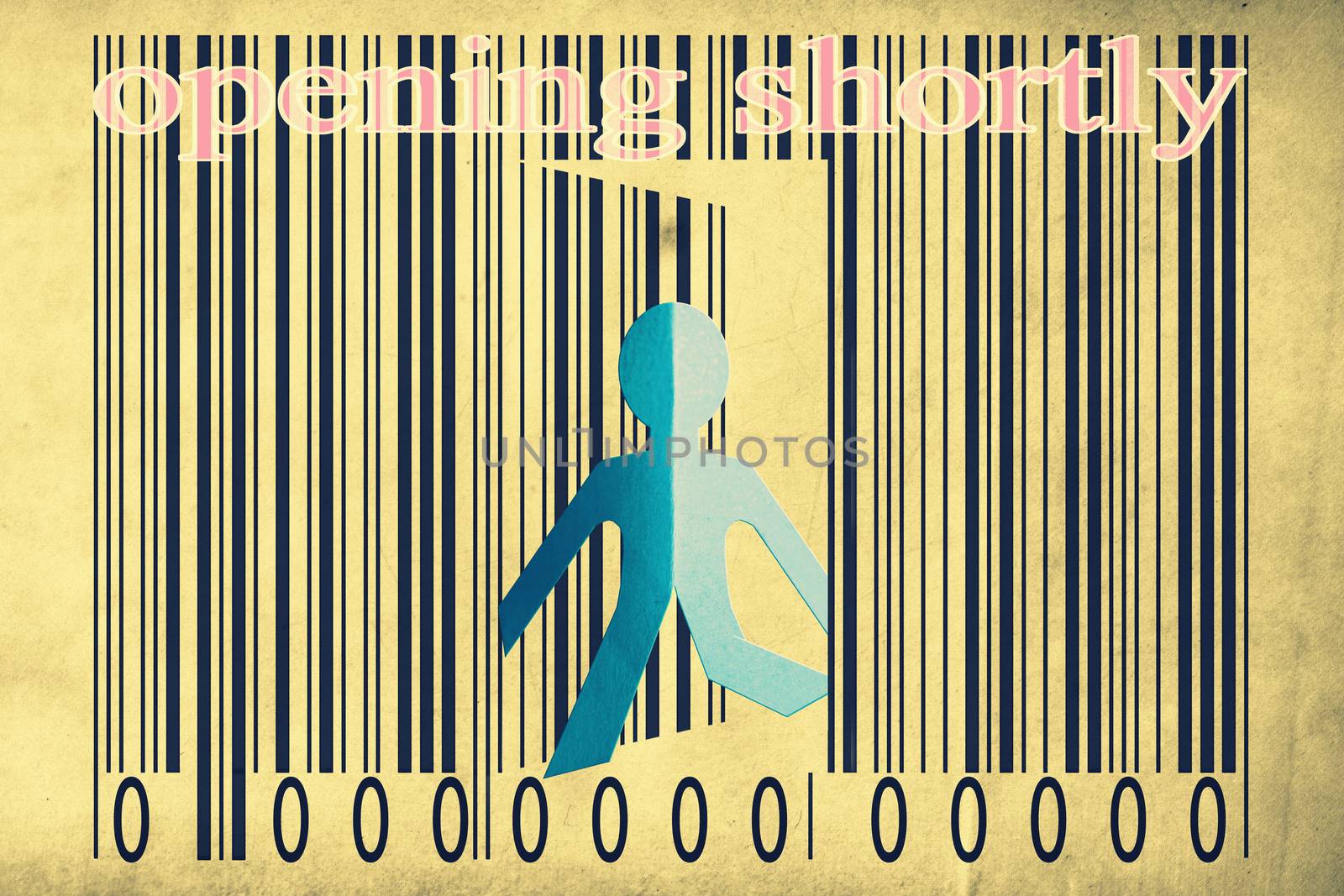 Paperman coming out of a bar code with Opening shortly Words