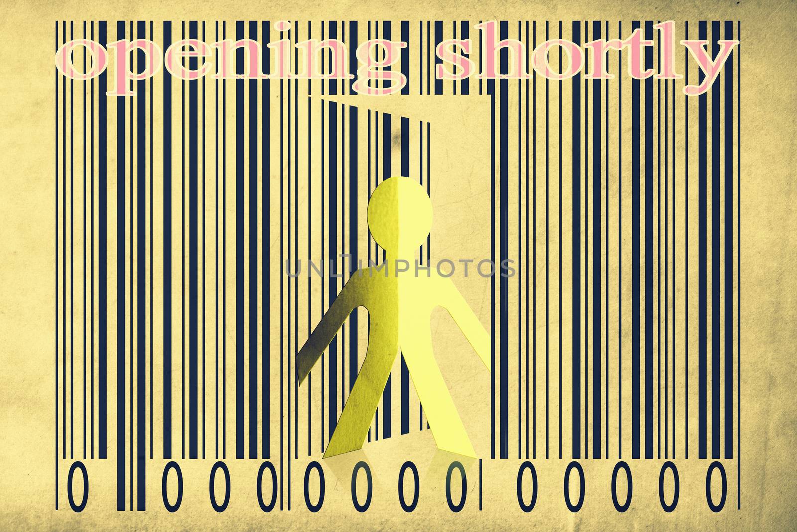 Paperman coming out of a bar code with Opening shortly Words by yands