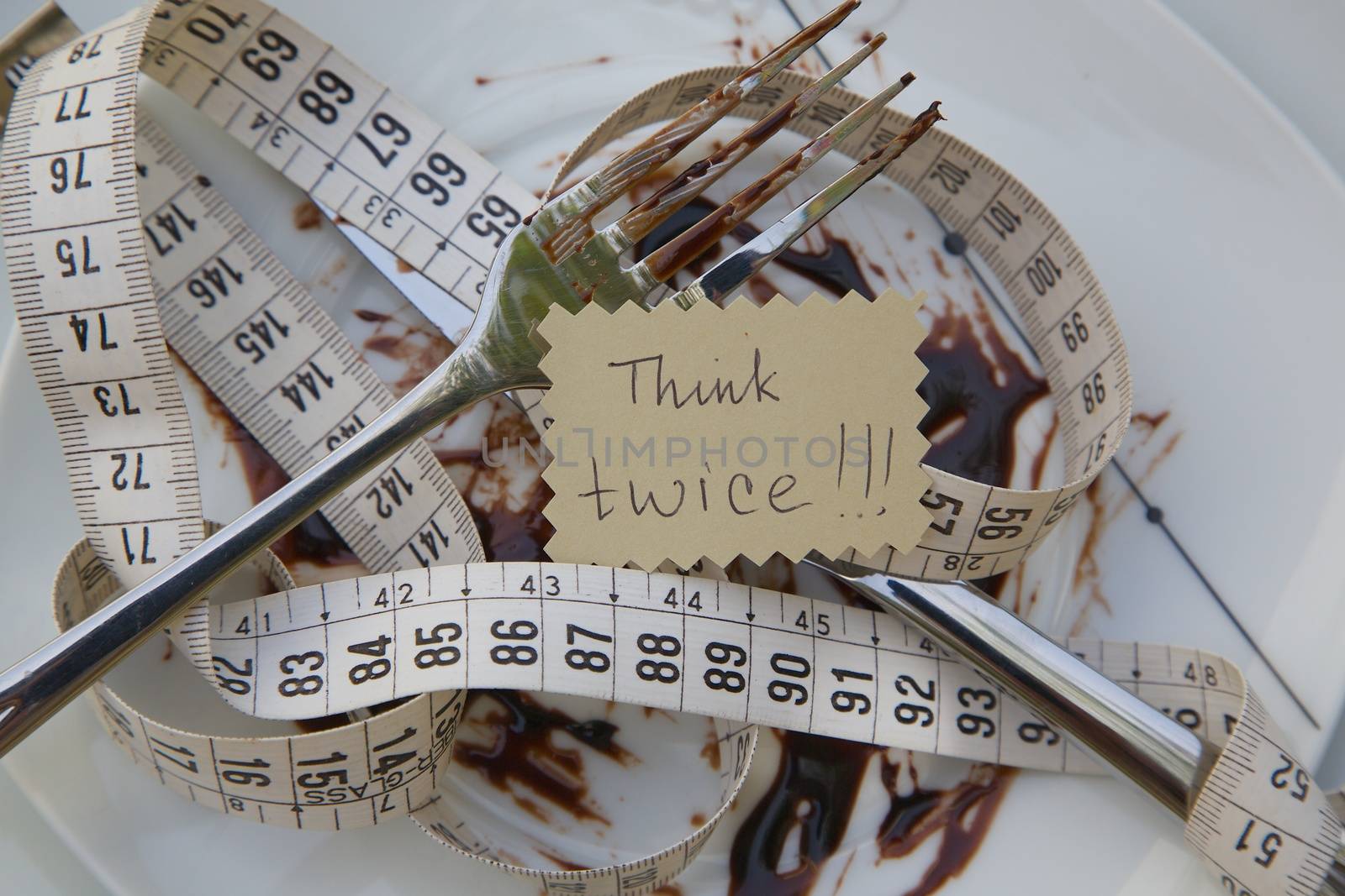 Dirty dish, measuring band and a message left by tolikoff_photography