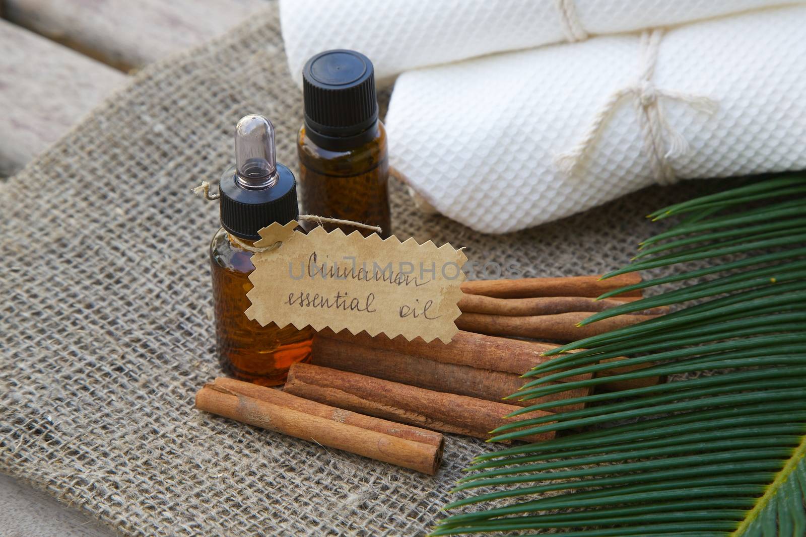 Cinnamon essential oil by tolikoff_photography