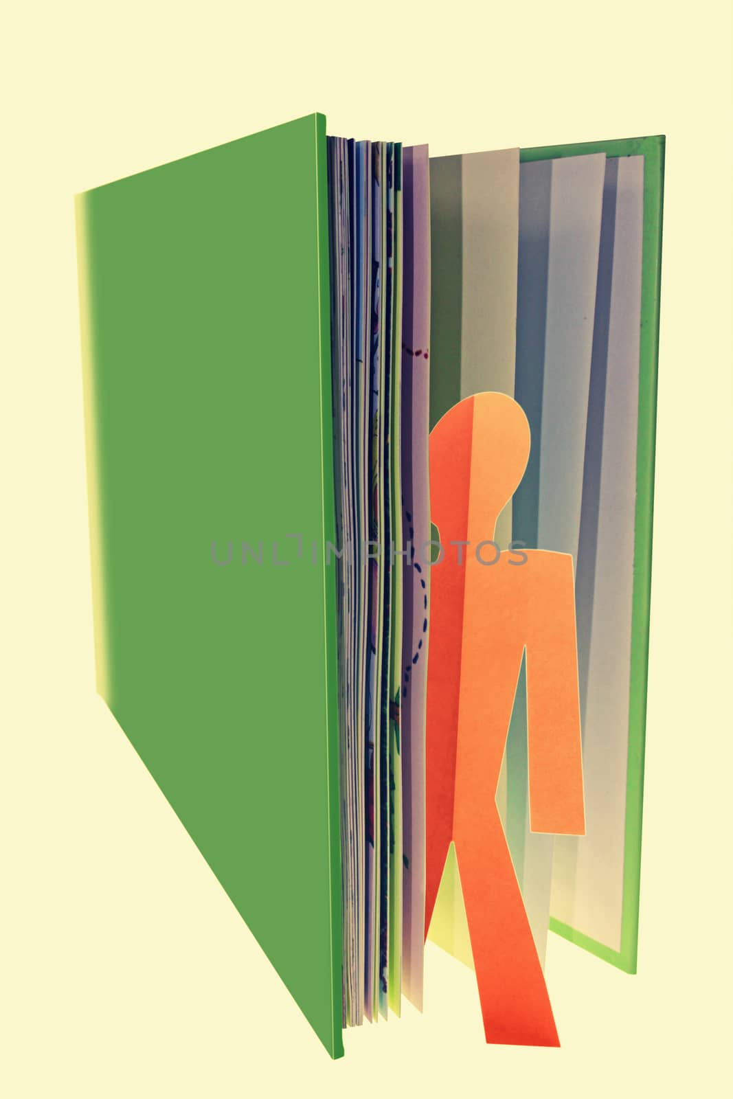 man coming out of book, Concept by yands