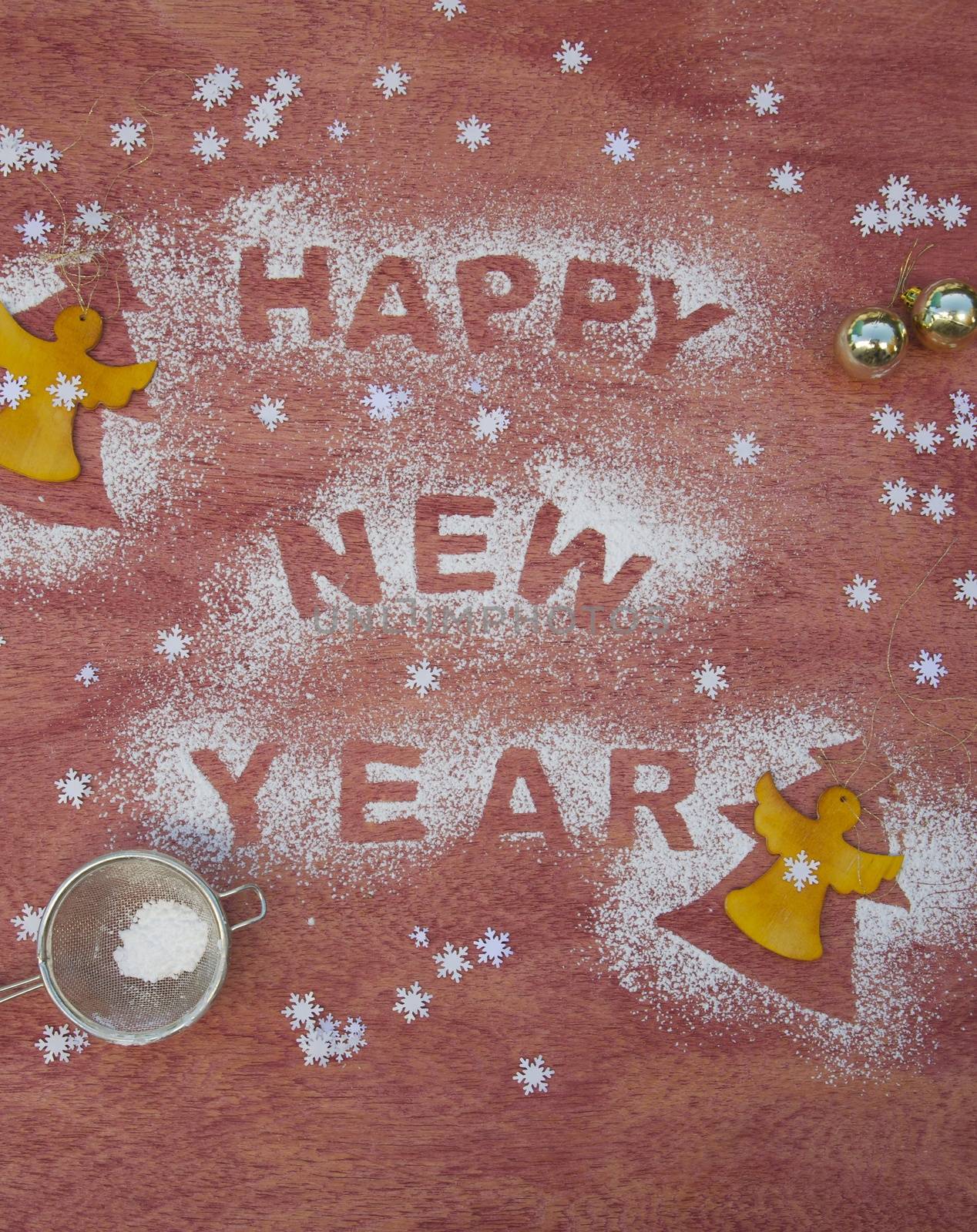 New Year's Day background with an inscription: "Happy New Year"