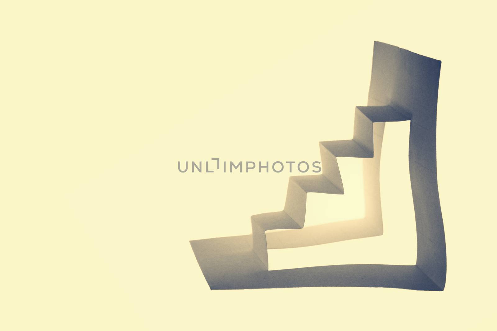 paper composition with stairs side view by yands