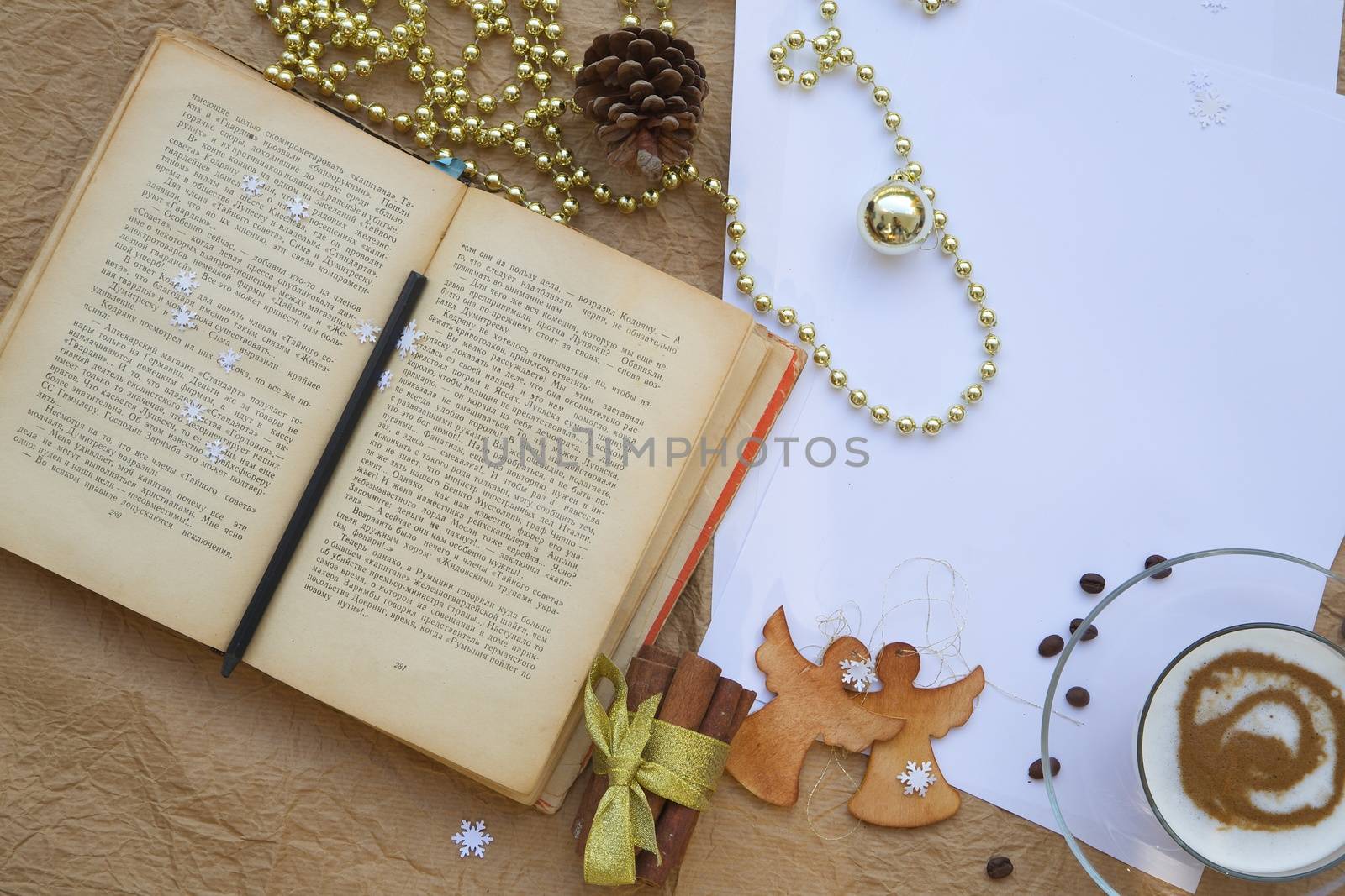 Winter holiday congratulations for bookworms by tolikoff_photography