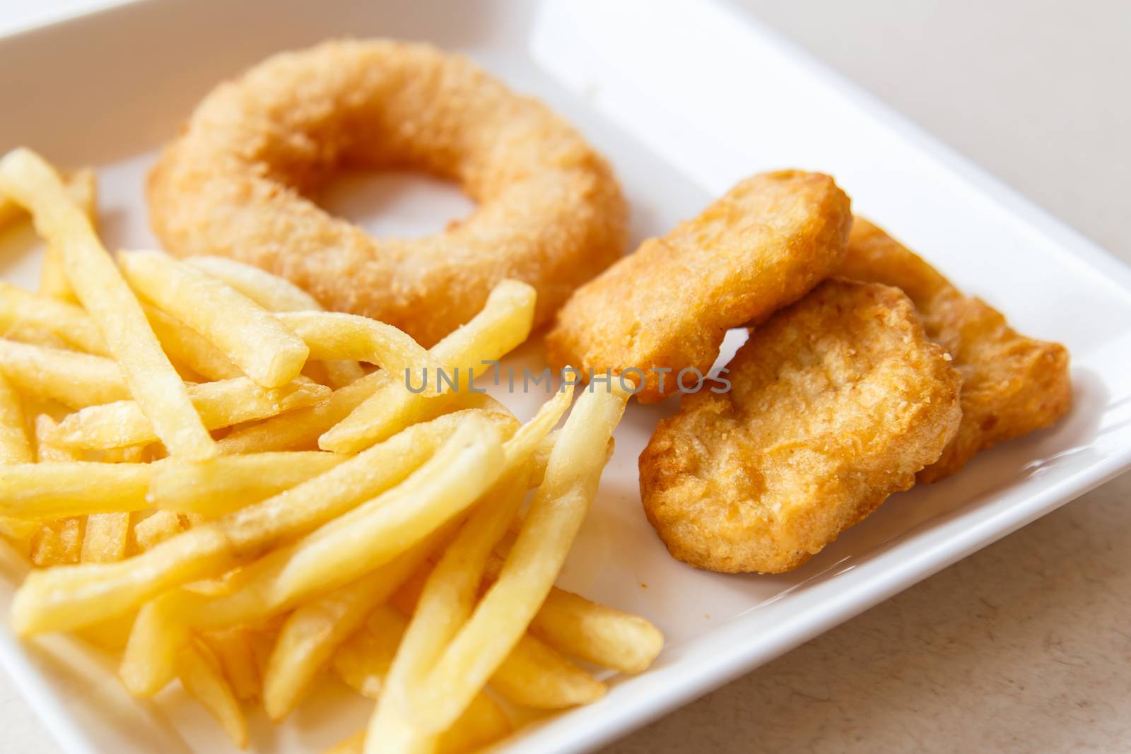 Chicken nuggets and french fries
