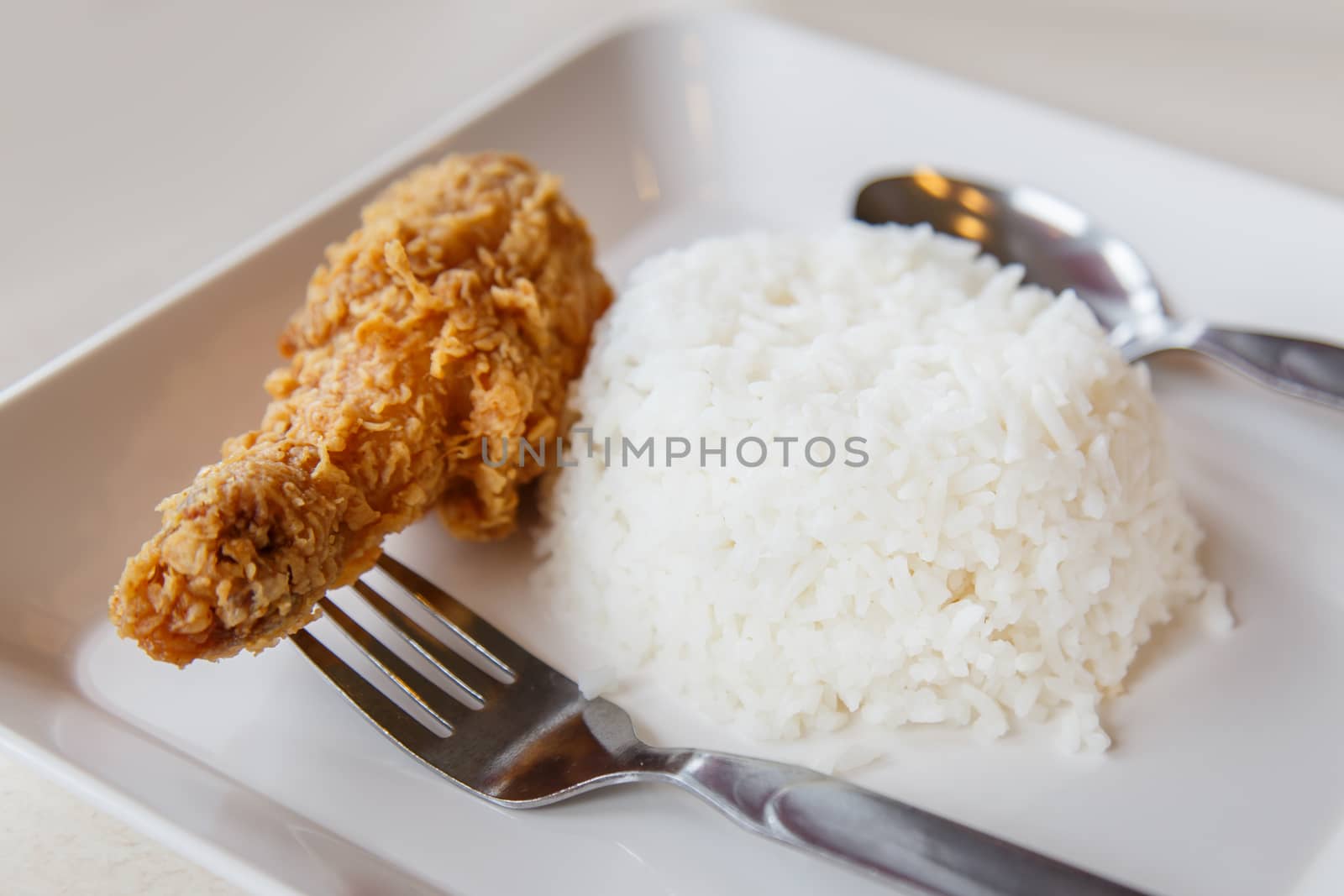 Fried chicken with Rice