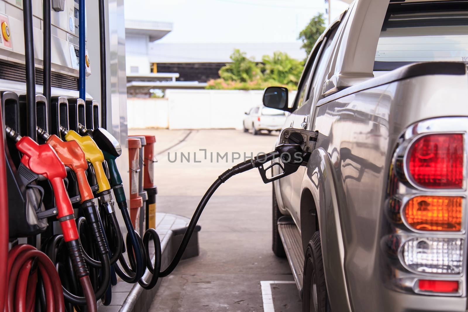 Close up car refuel