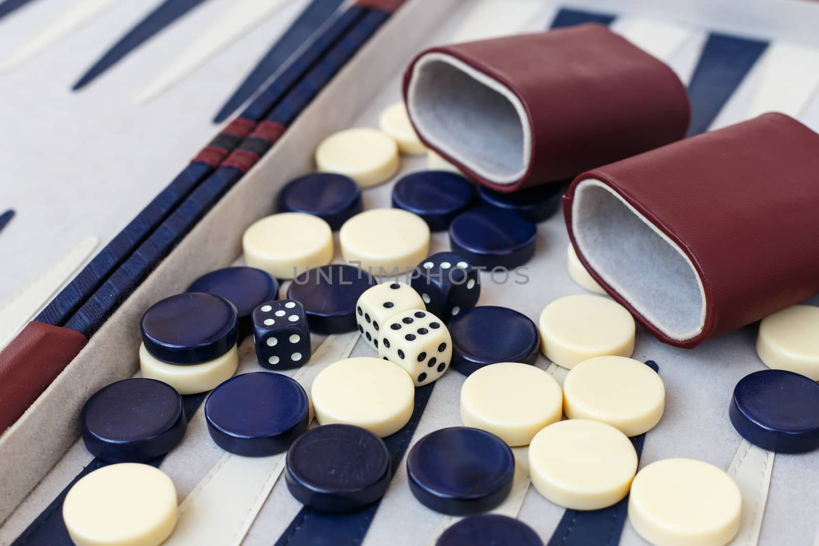 Backgammon set with dice