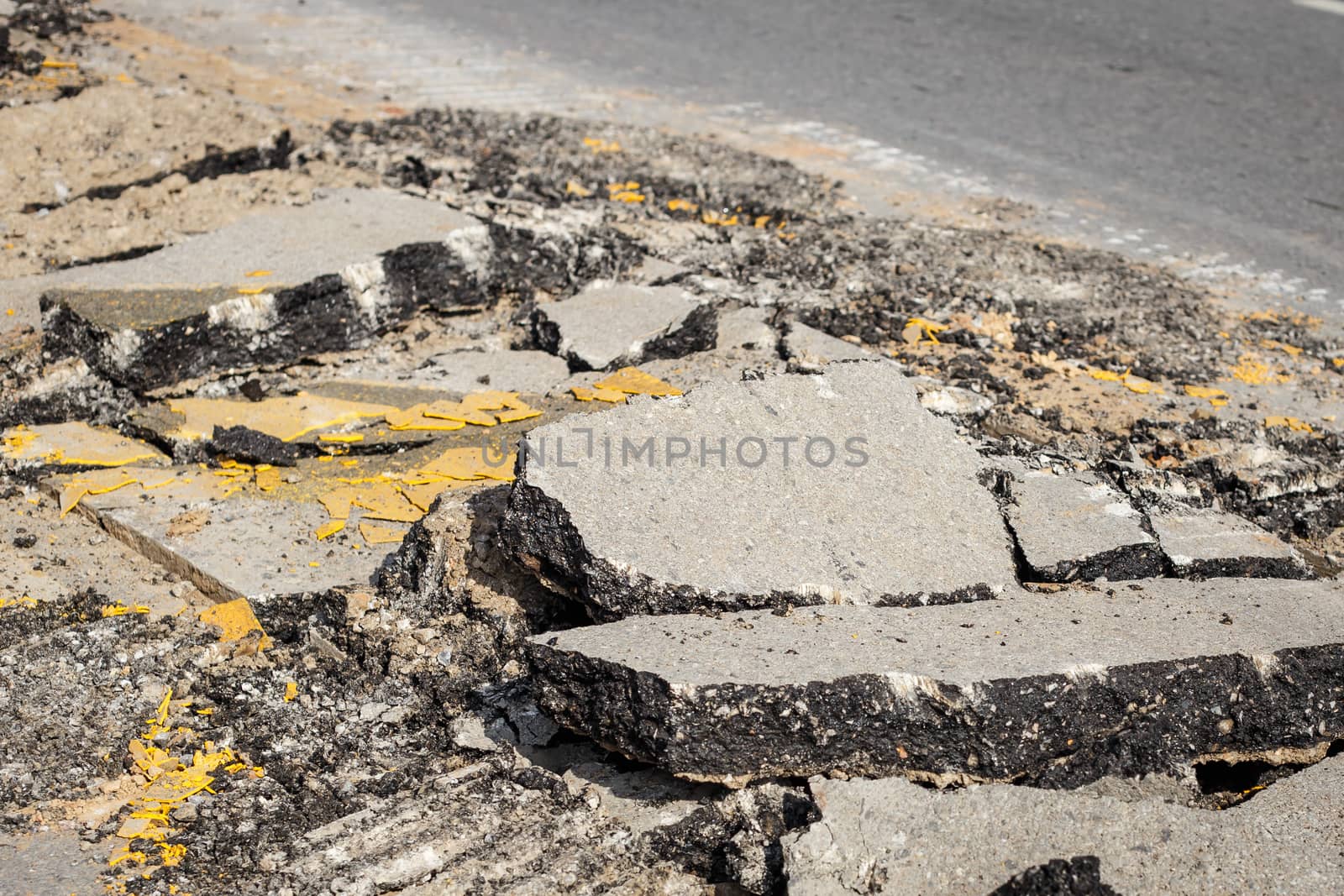 Close up road repair