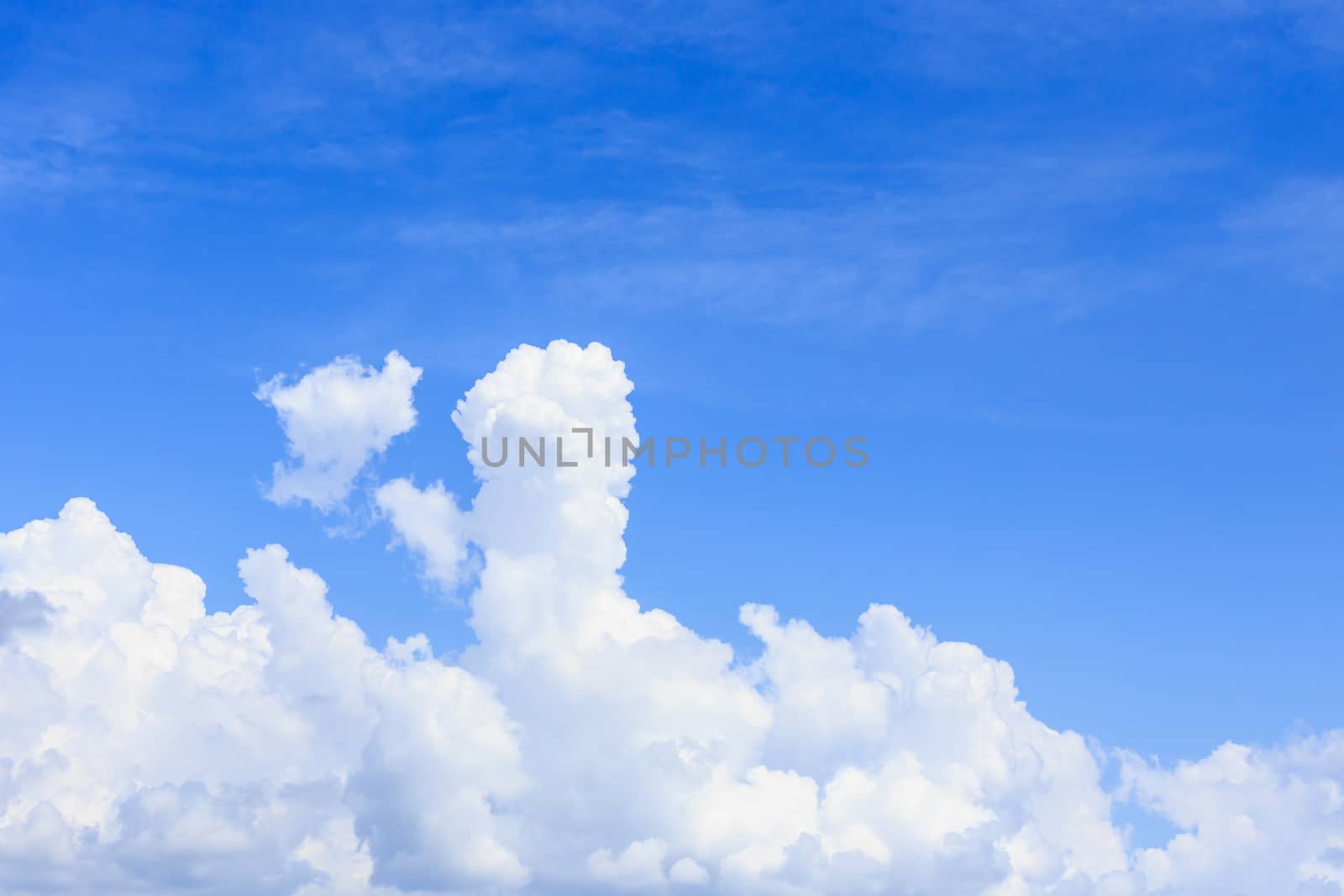 Clear Blue Sky and sunlight white cloud by nanDphanuwat