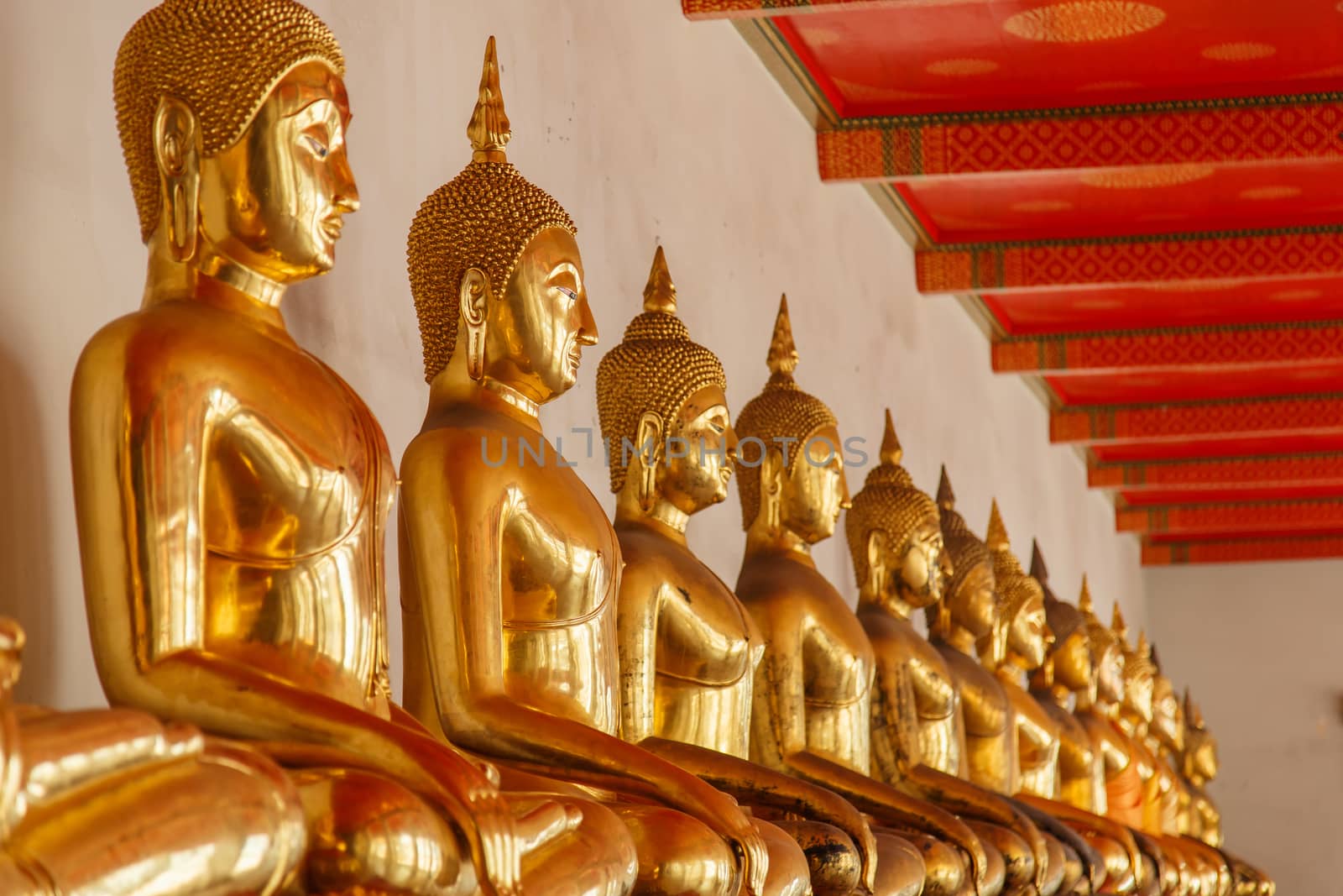 Buddha statue in the public temple at bangkok thailand