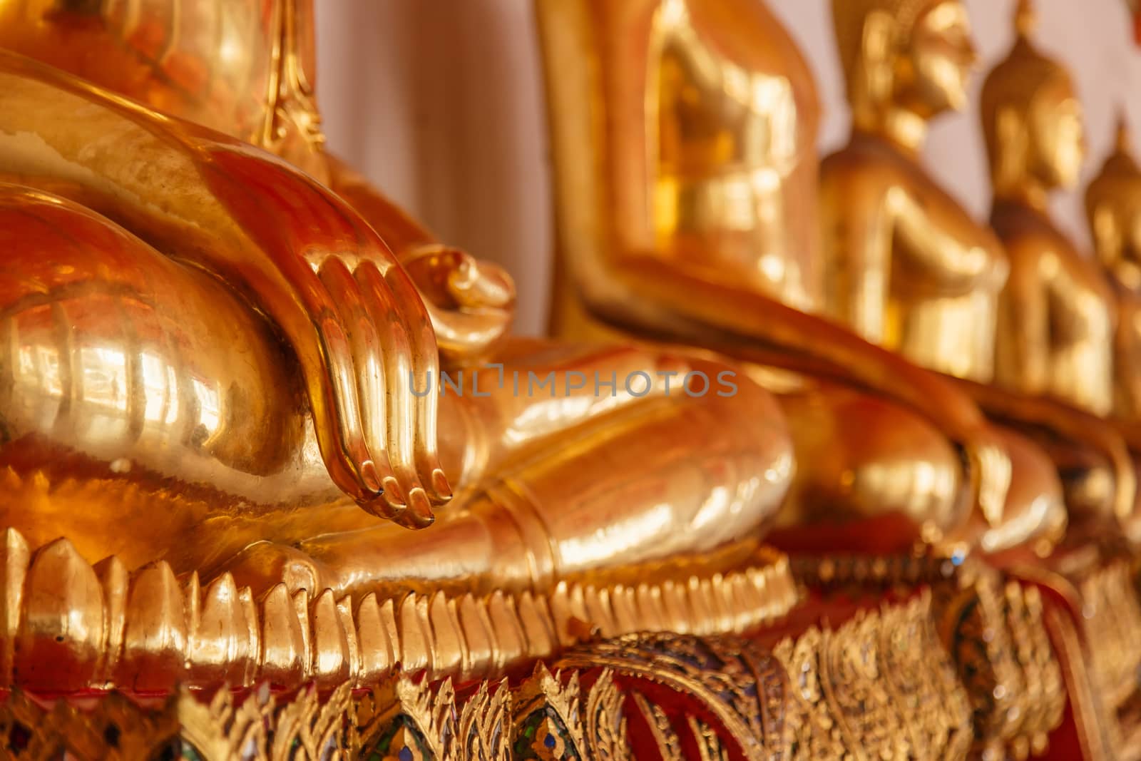 Buddha statue in the public temple at bangkok thailand