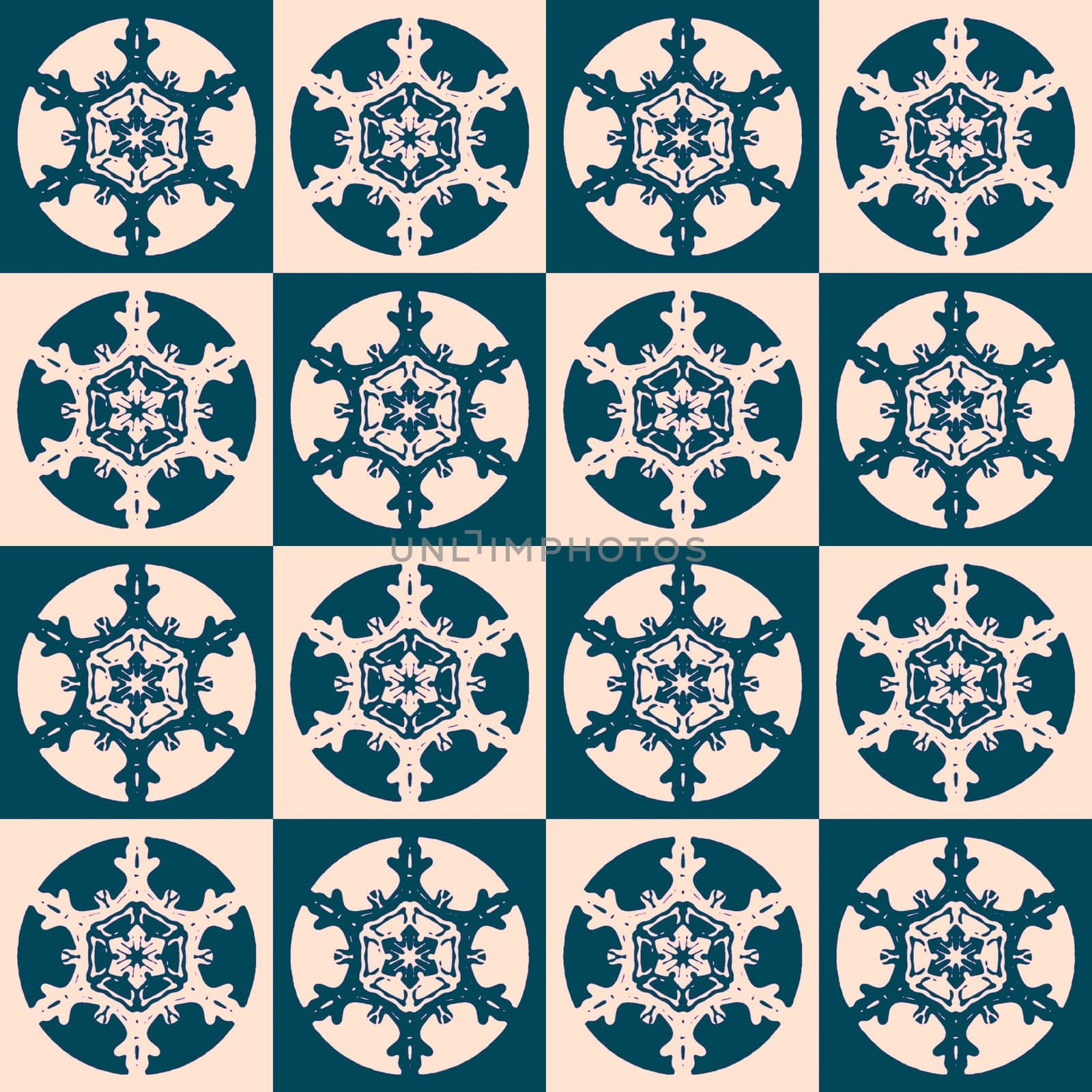 Digital computer graphic - decorative ornament with a snowflakes for design.