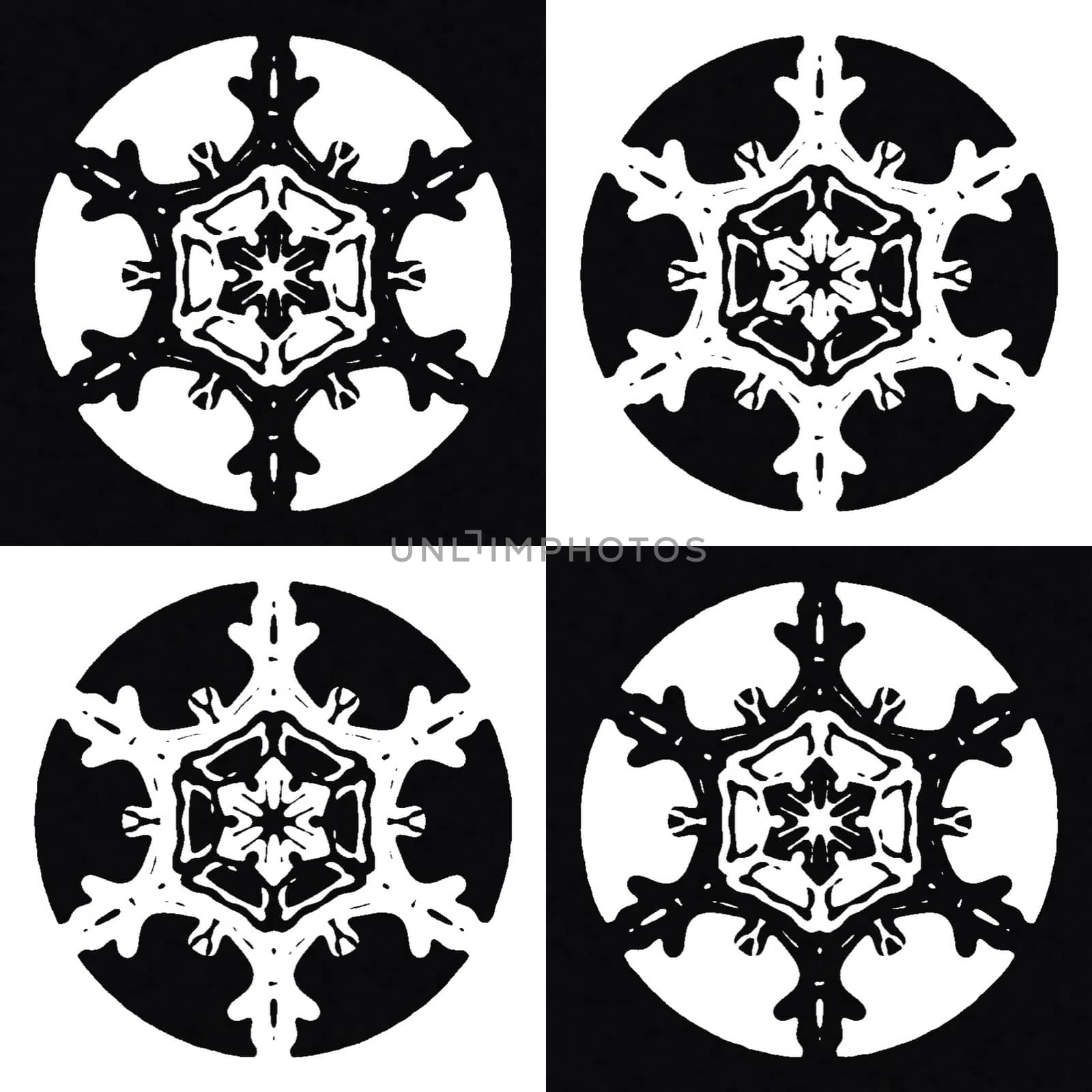 Digital computer graphic - decorative ornament with a snowflakes for design.