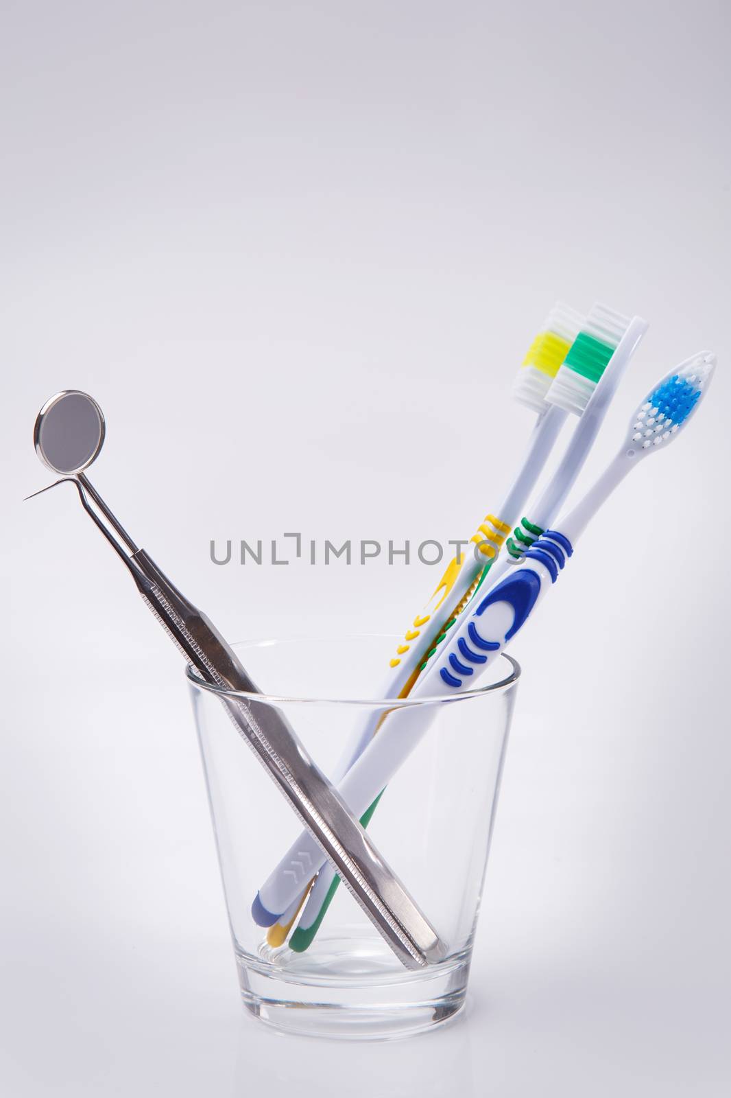 Dental. Toothbrushes on a white background