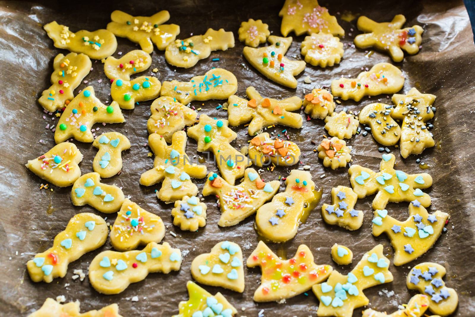 childrens christmas cookies on a tray by franky242
