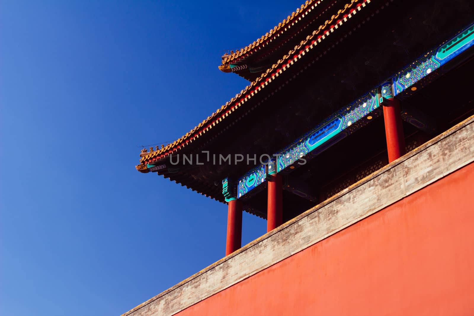 The Forbidden City,in Beijing ,with blue sky