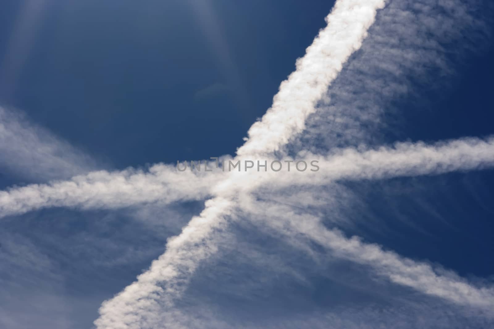 Shot of the condensation trails