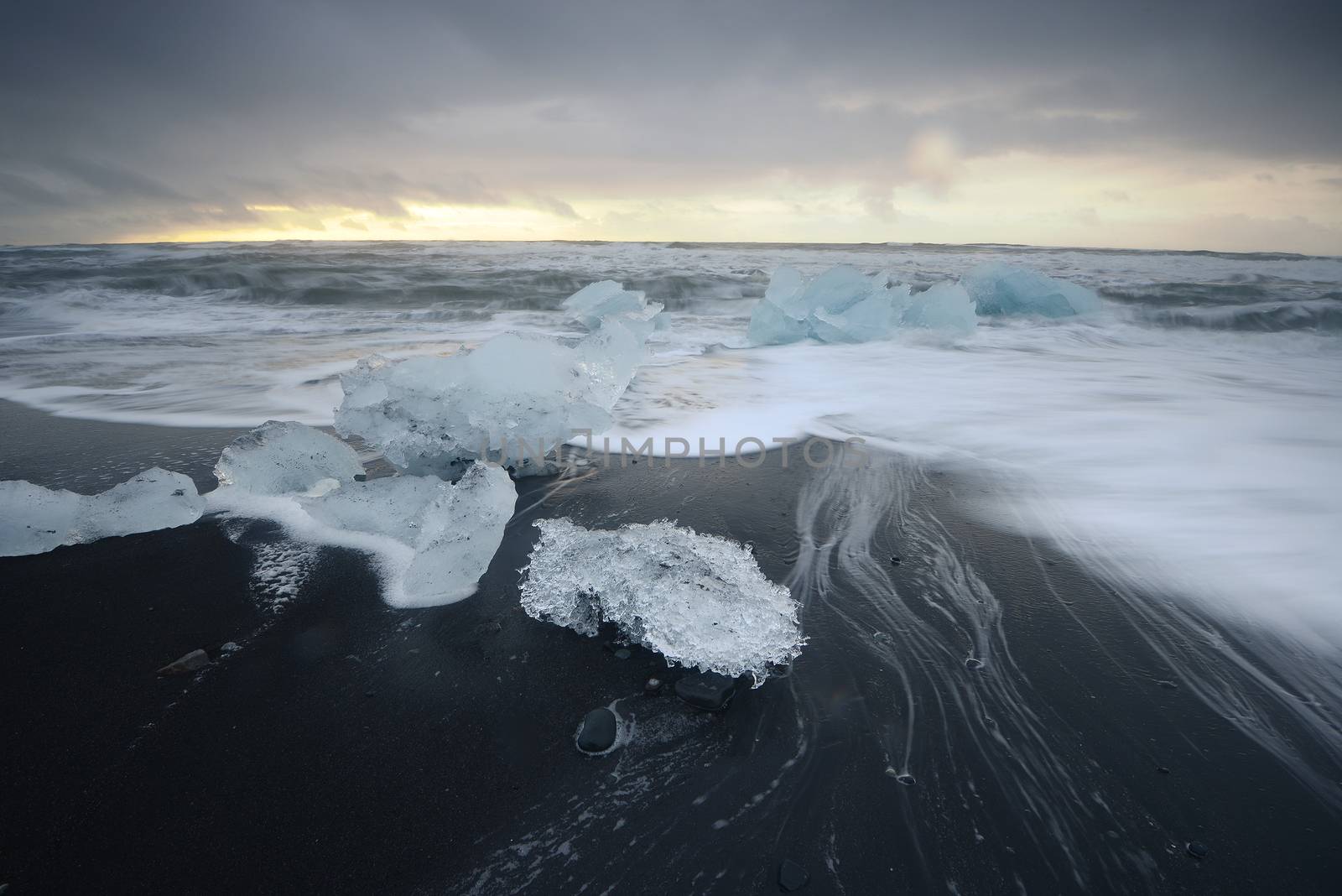 jokulsarlon iceberg beach in south iceland