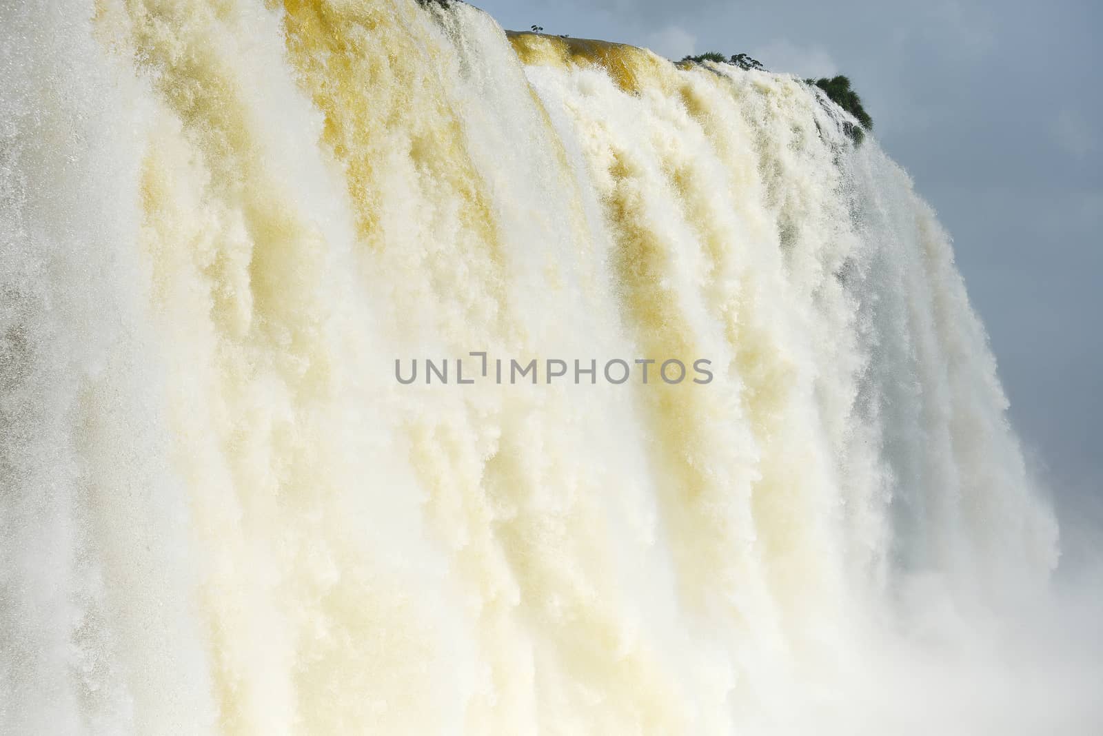 a massive flow of water at Iguazu waterfall