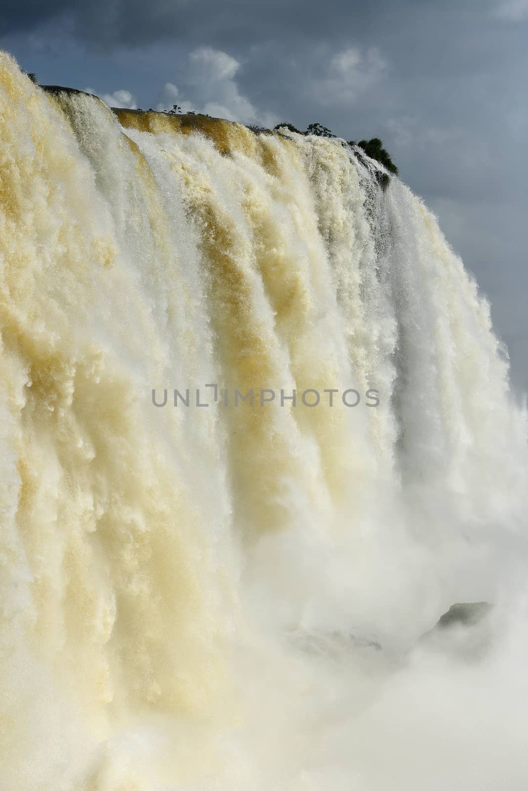 a massive flow of water at Iguazu waterfall