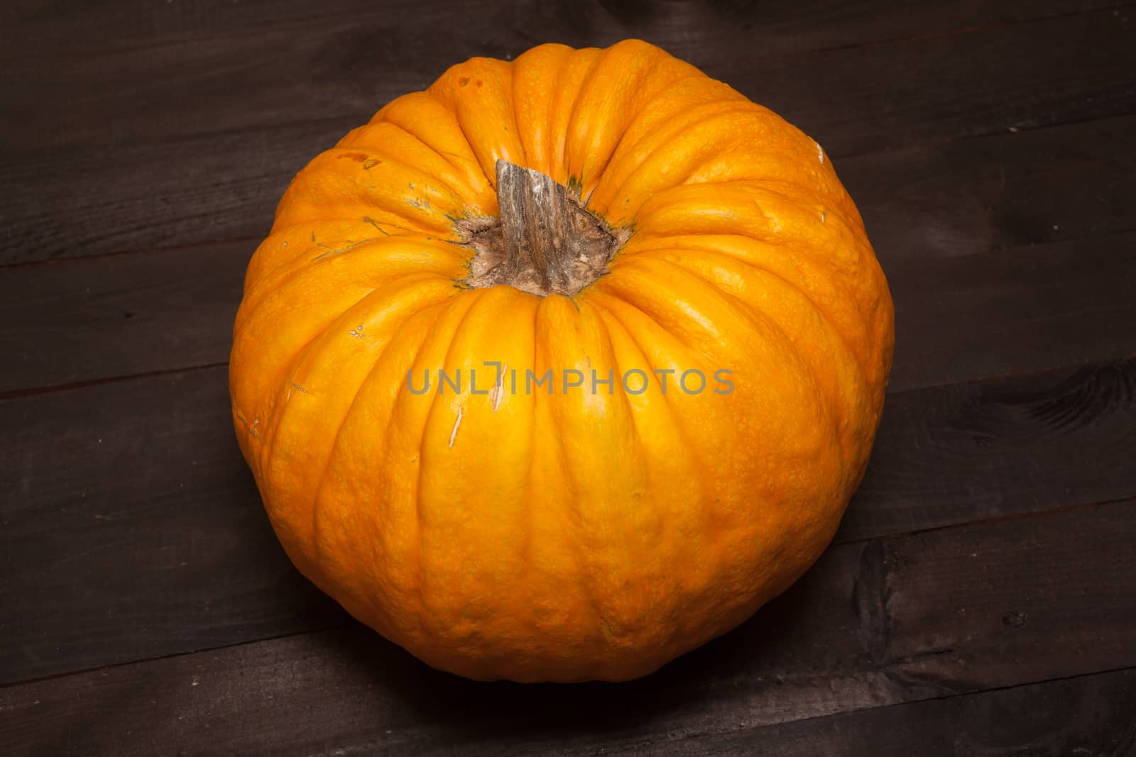 Autumn pumpkin on wooden table. Beautiful autumn Pumpkin thanksgiving background