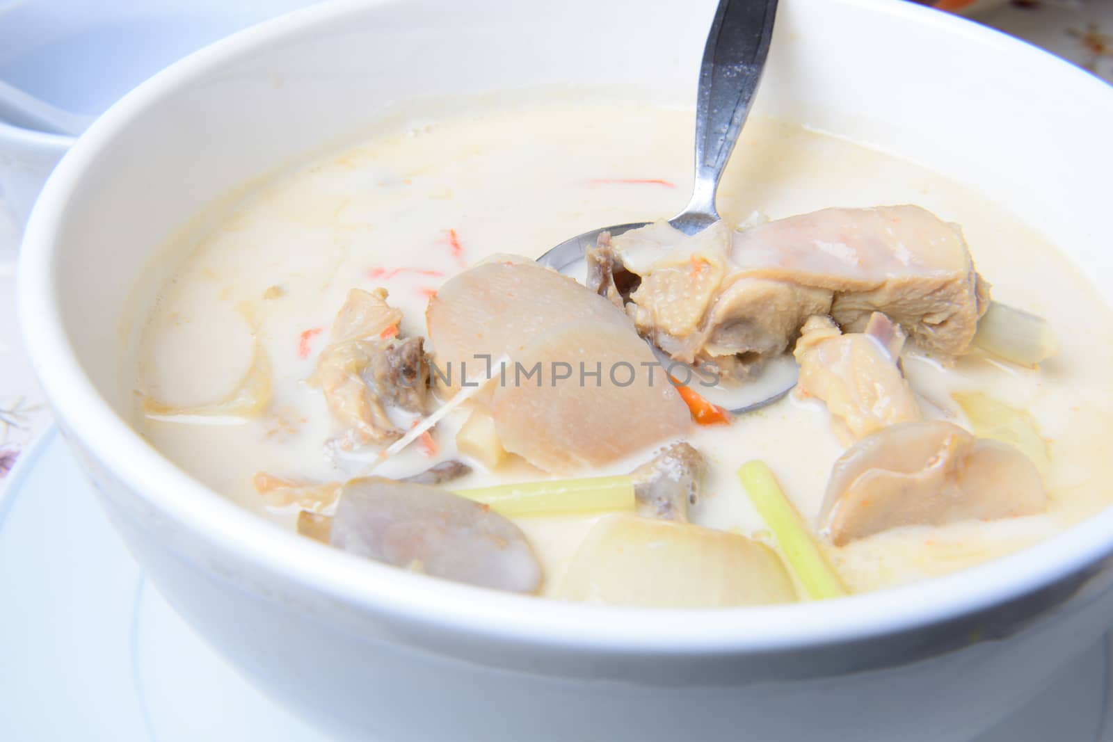 Tom kha kai -chicken in coconut milk soup, Thai food