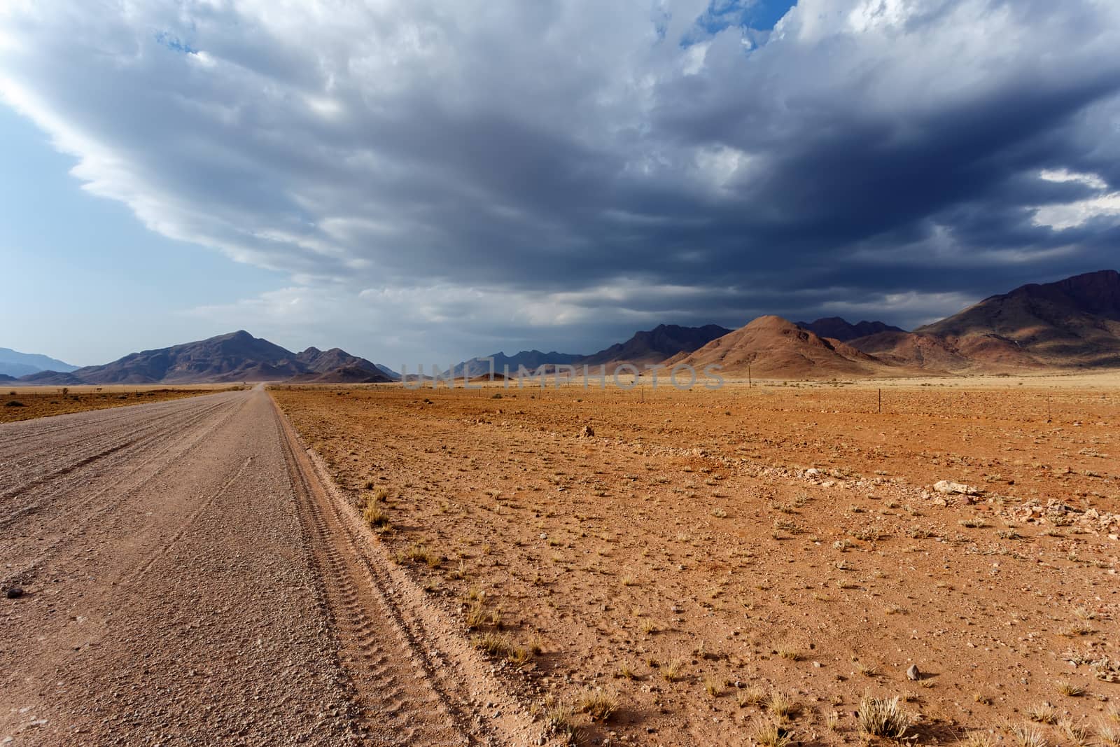 panorama of fantrastic Namibia moonscape landscape, Hardap region