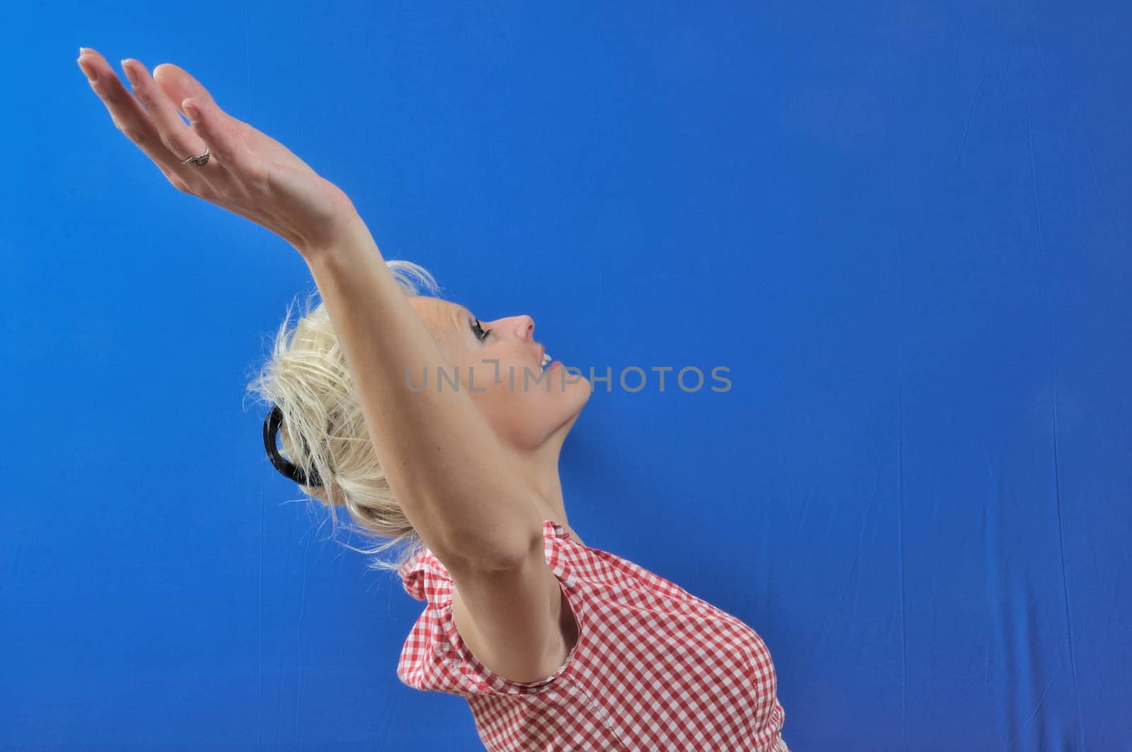 woman arm up