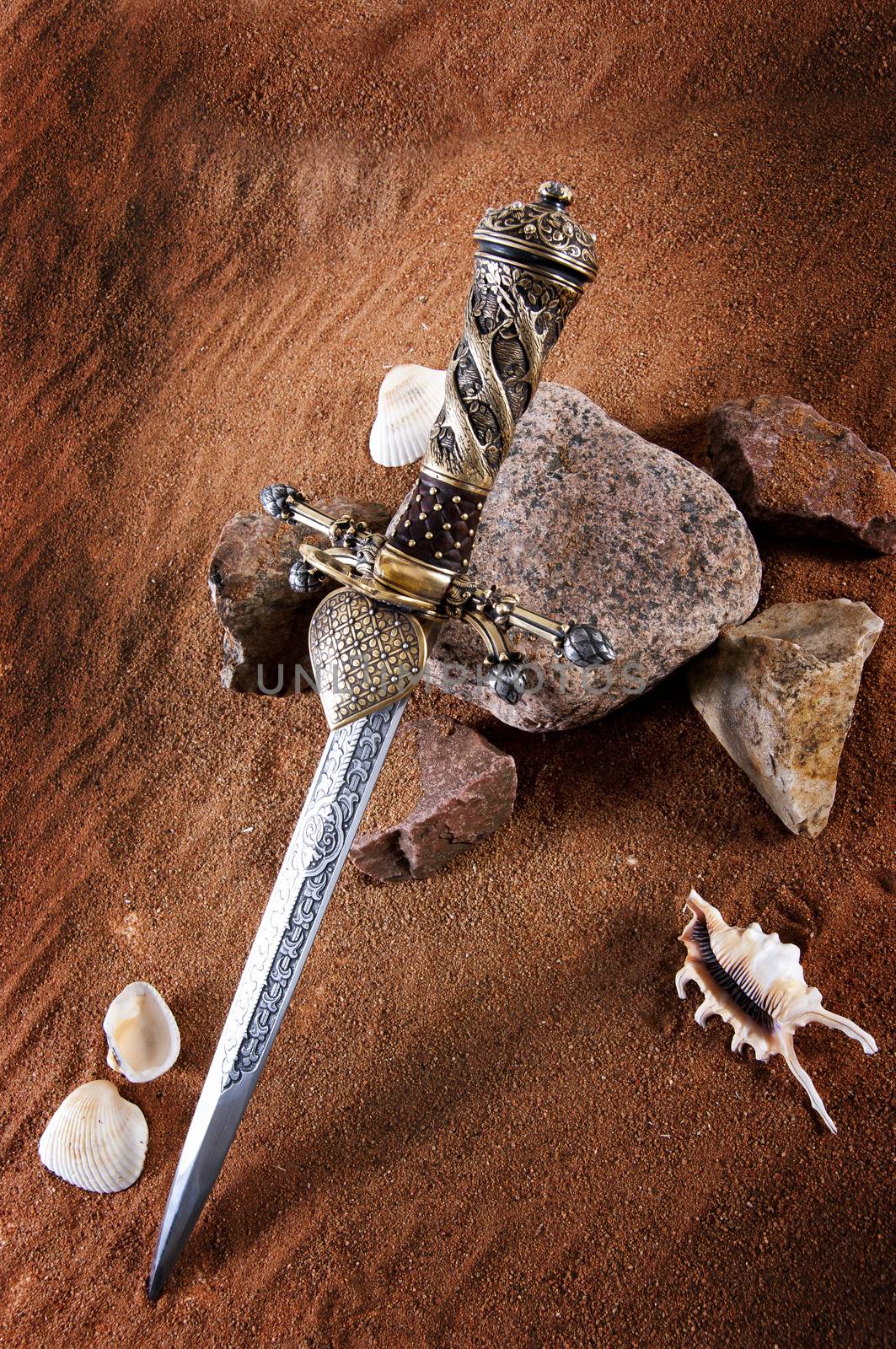 Smart dagger of the medieval soldier. It was used for hunting