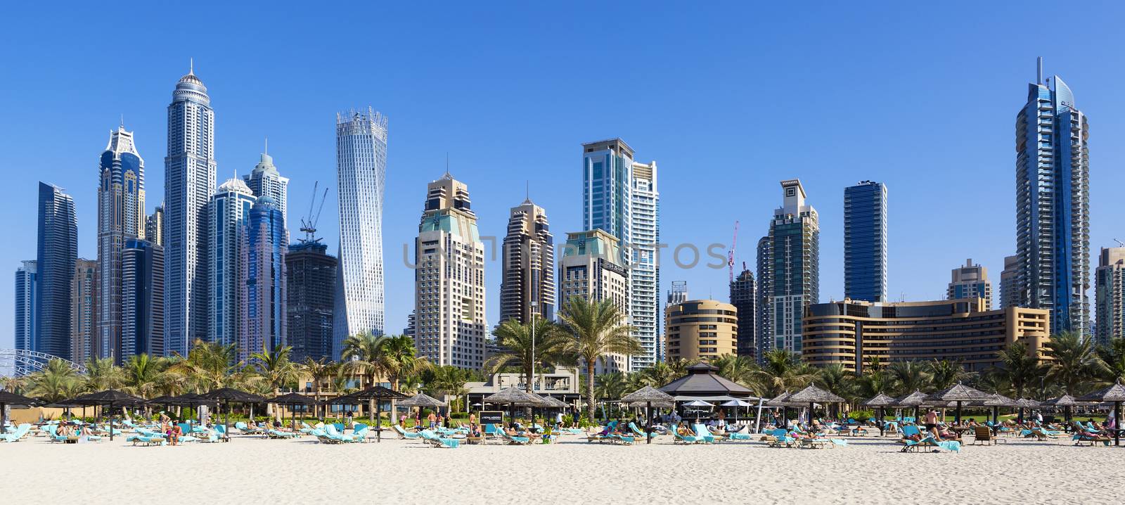Panoramic view of famous skyscrapers and jumeirah beach by vwalakte
