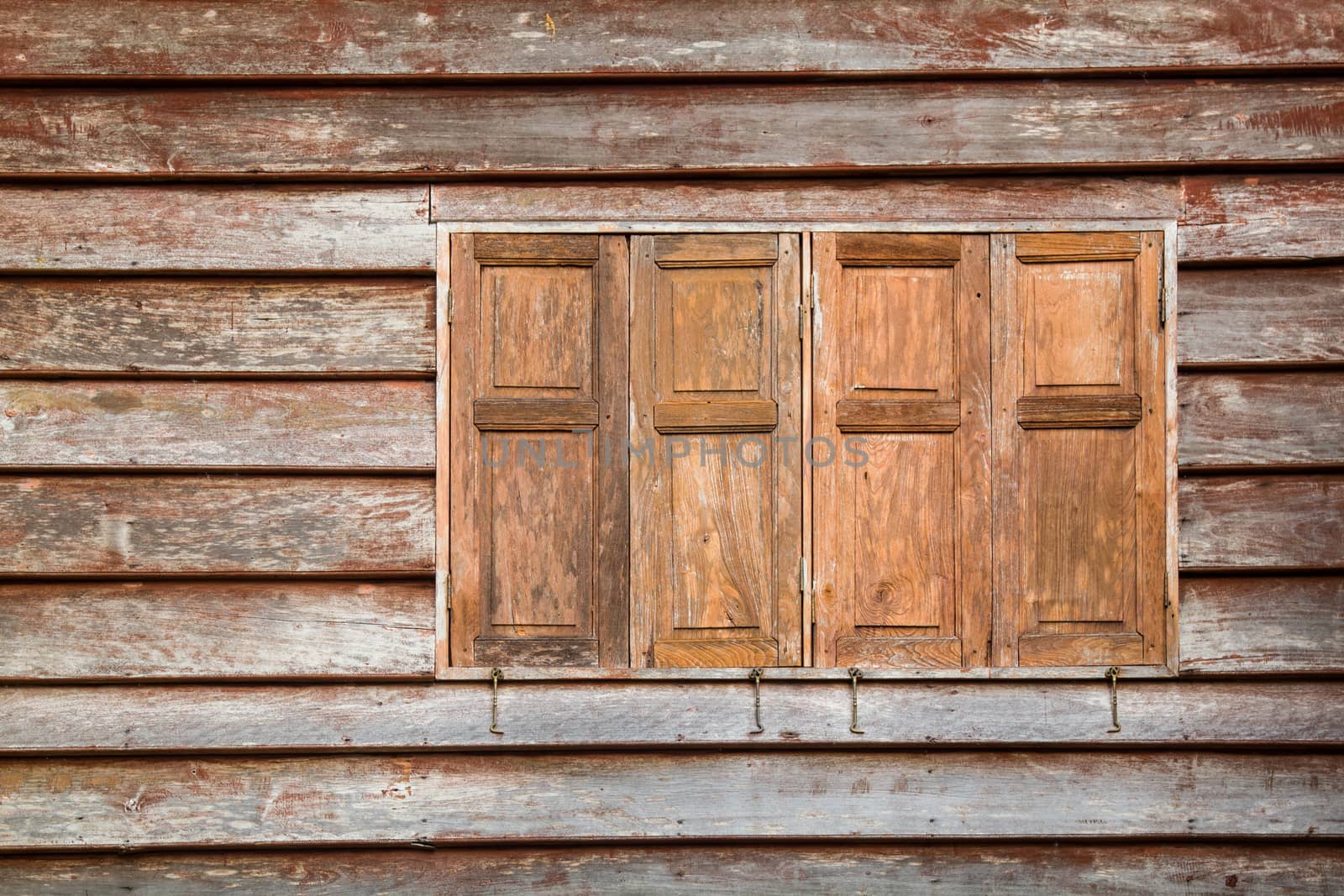 Old wooden door in Thailand design style