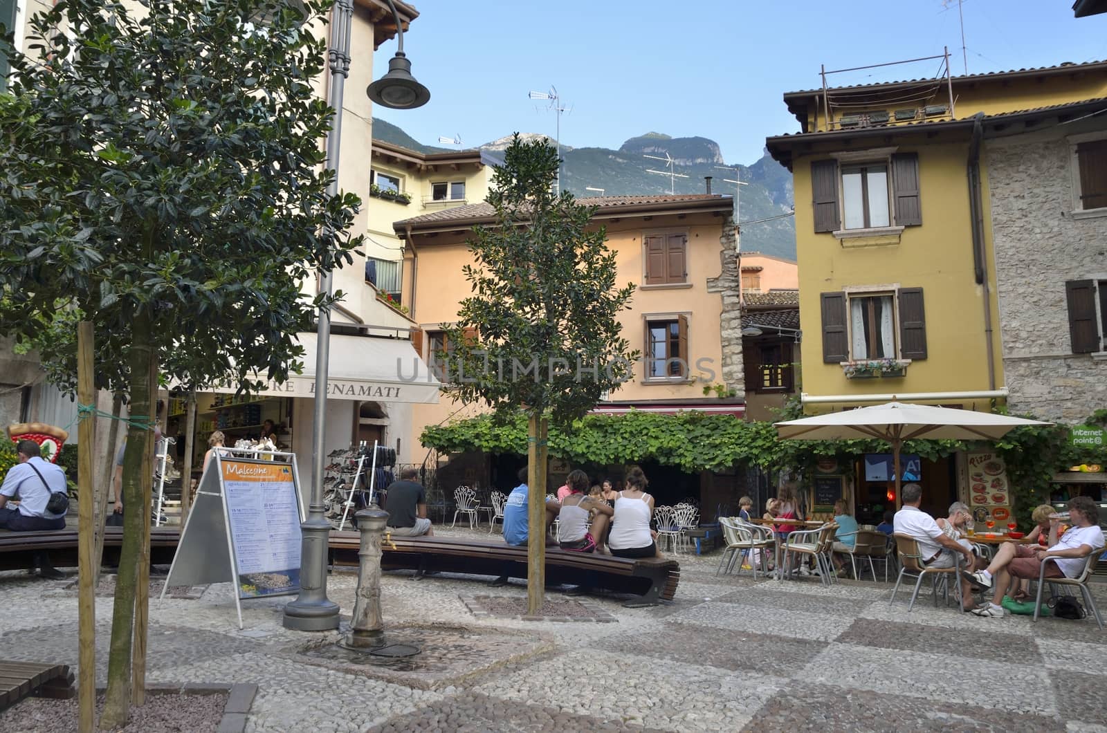 Square in Malcesine in the Lake Garda, Italy