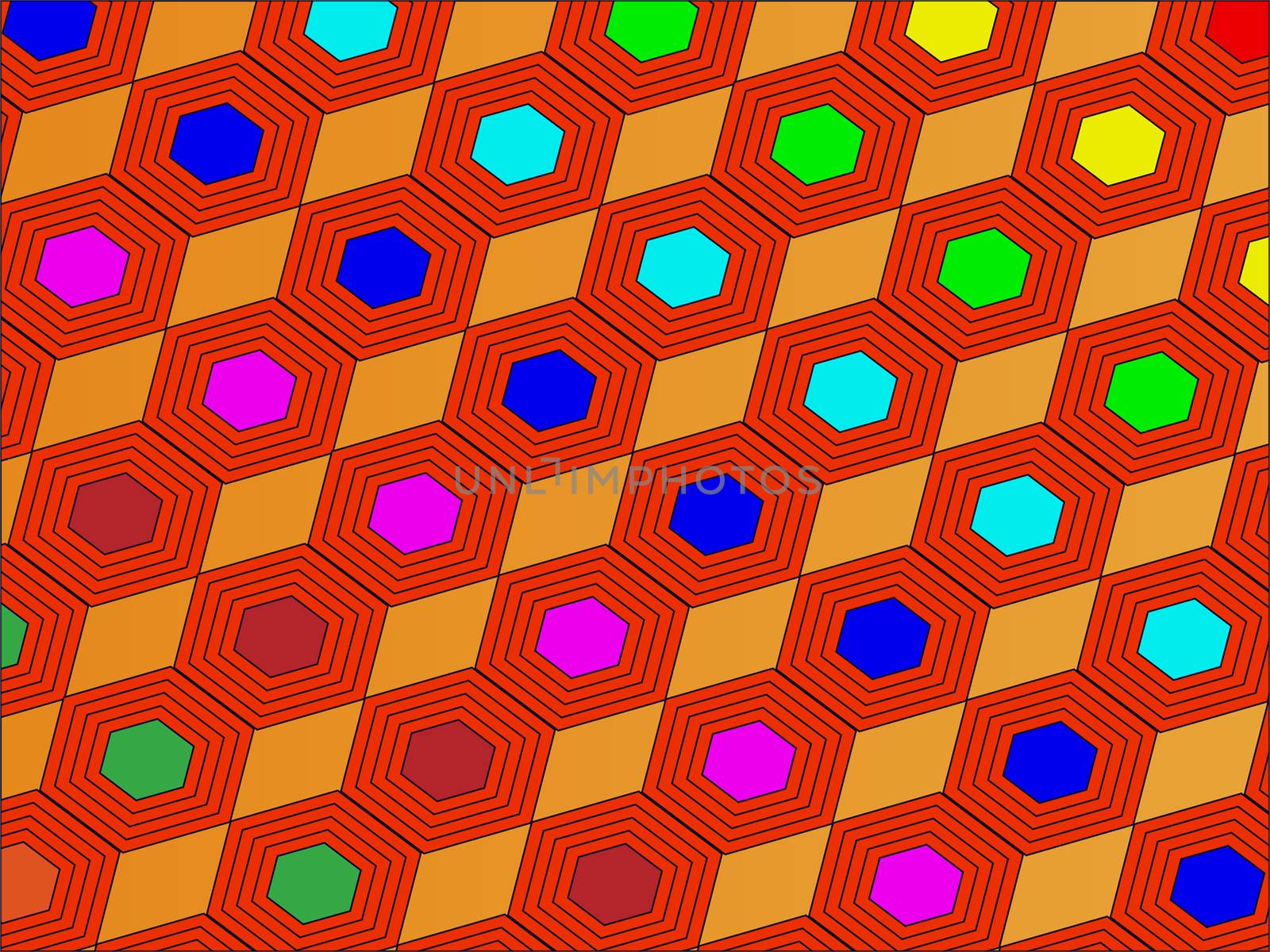 vector diagonal background of hexagons