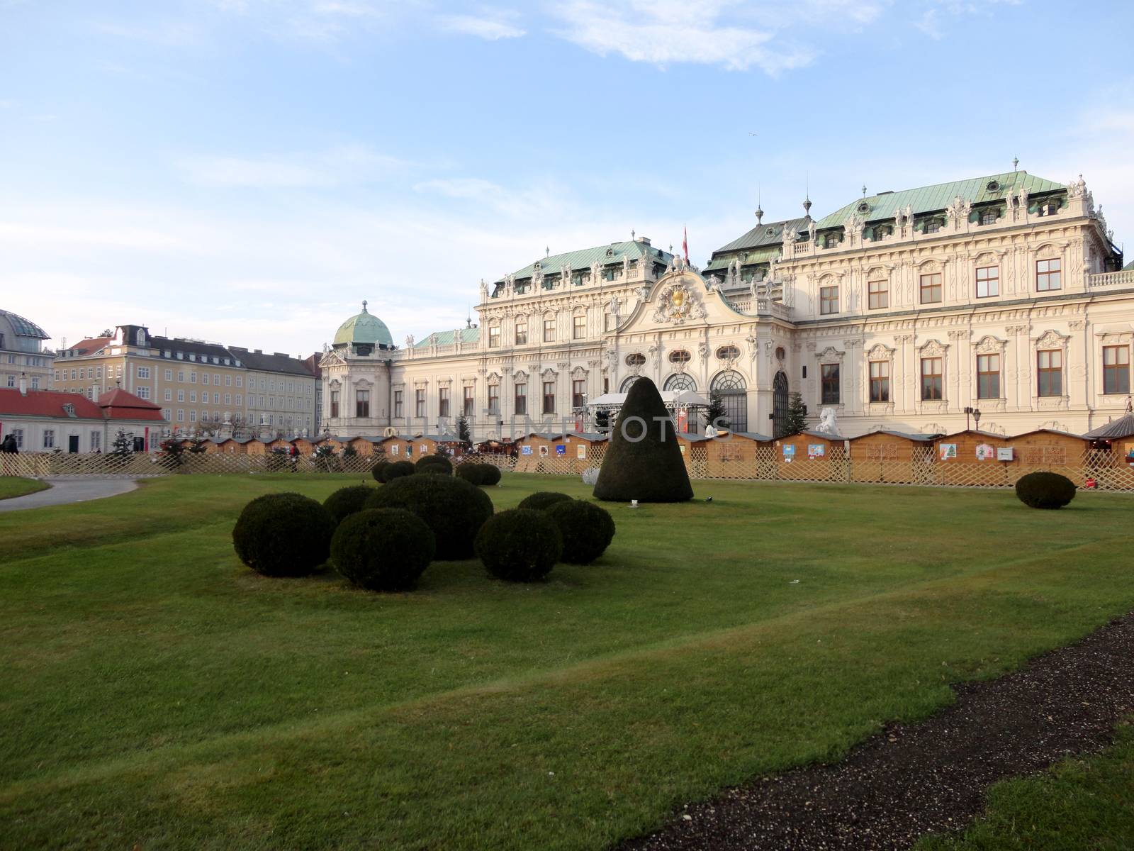 Distant, side view of Belvedere, Vienna, Austria.

Picture taken on December 19, 2011.