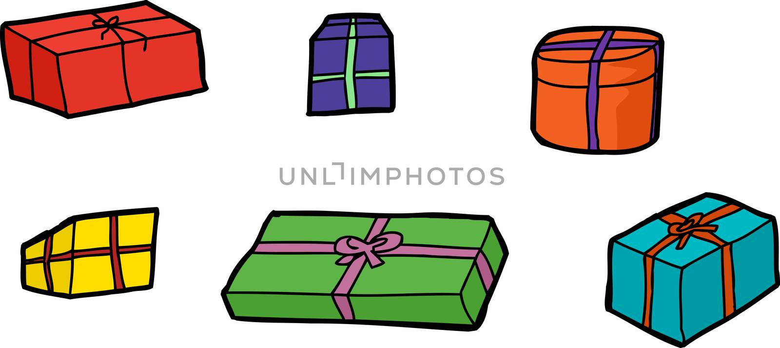 Six Isolated Gift Boxes by TheBlackRhino