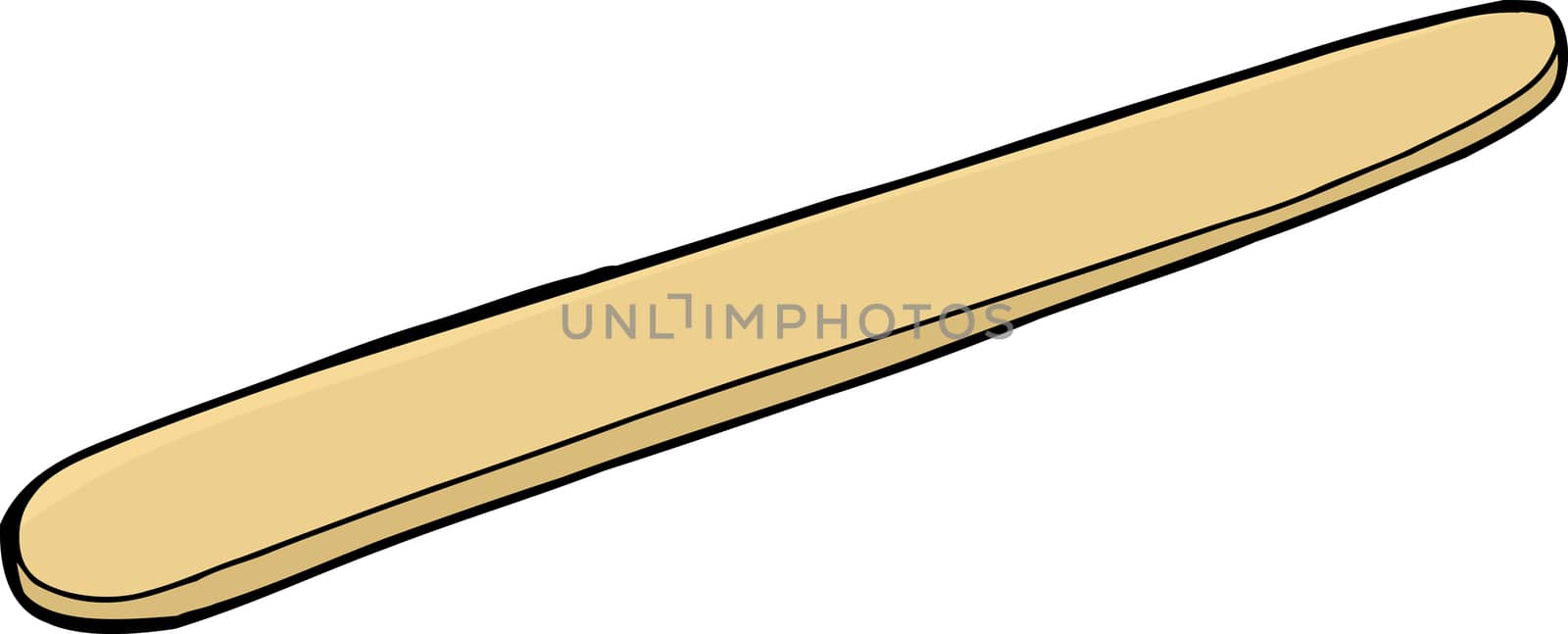 Isolated close up of tongue depressor over white
