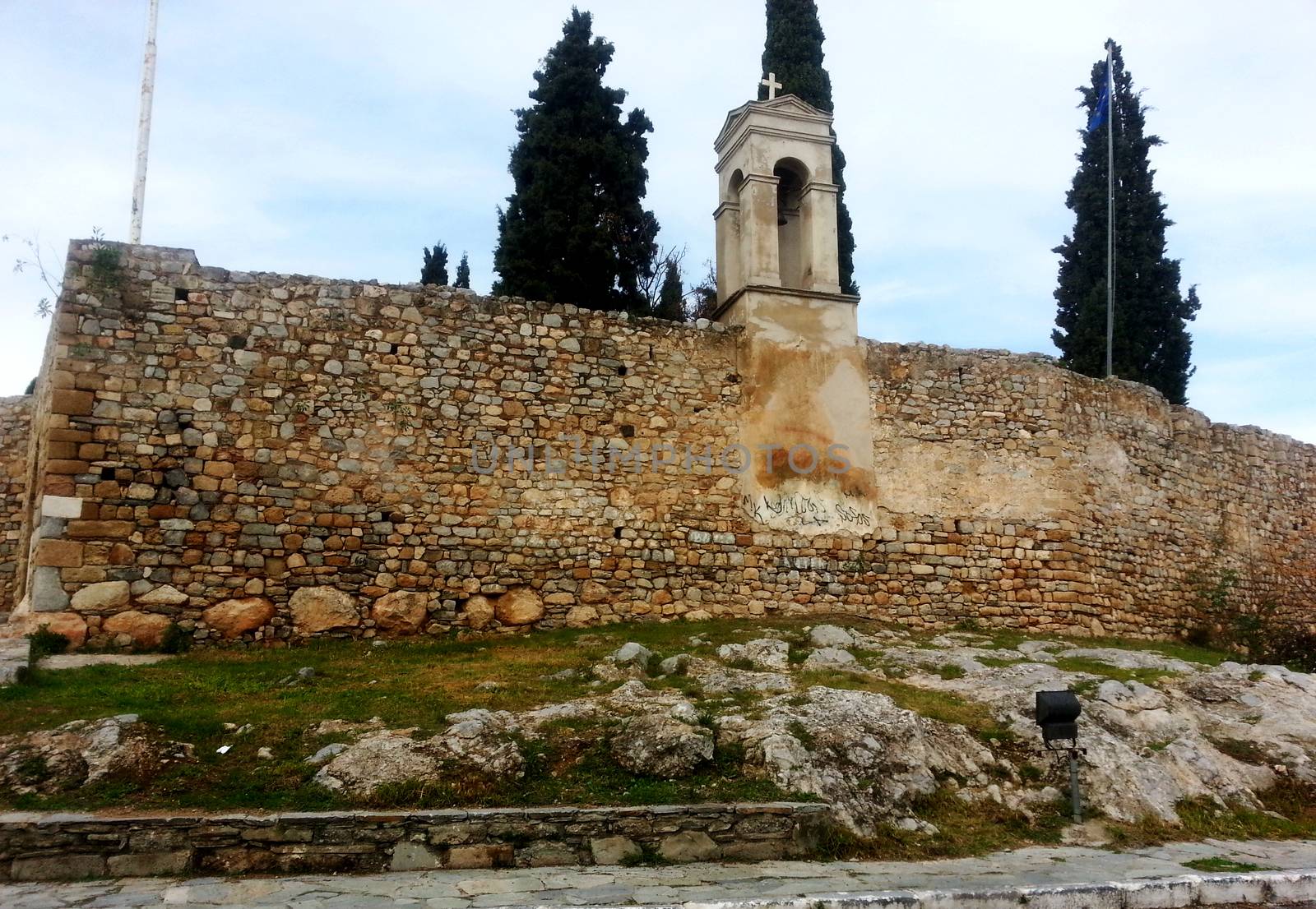 Outside view of Karababa Fort in Chalkis, Greece.