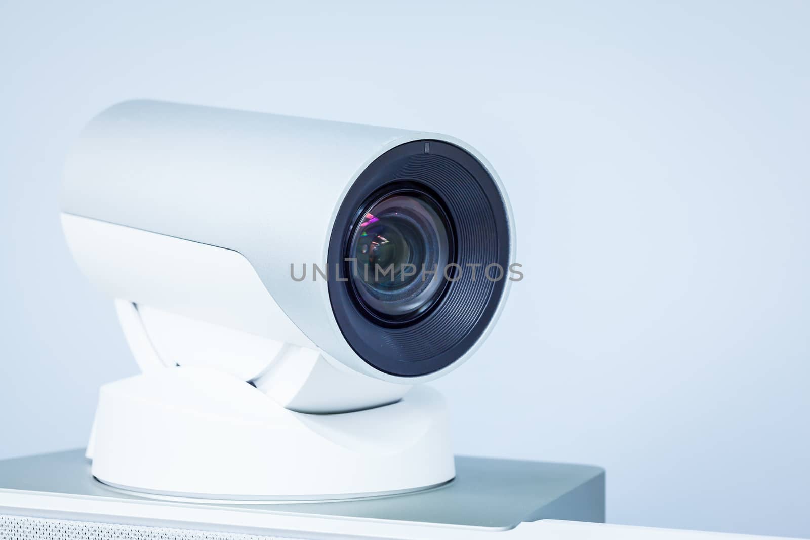 teleconference, video conference or telepresence camera closeup