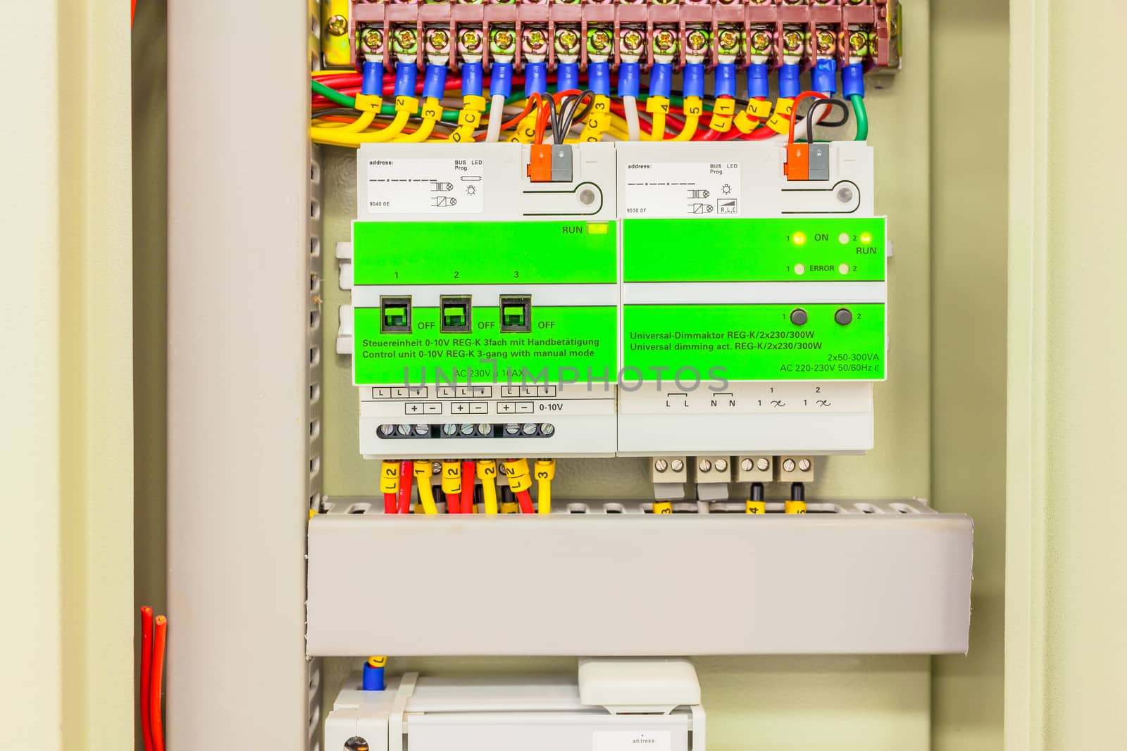 Electrical panel line, controls and switches, safety concept