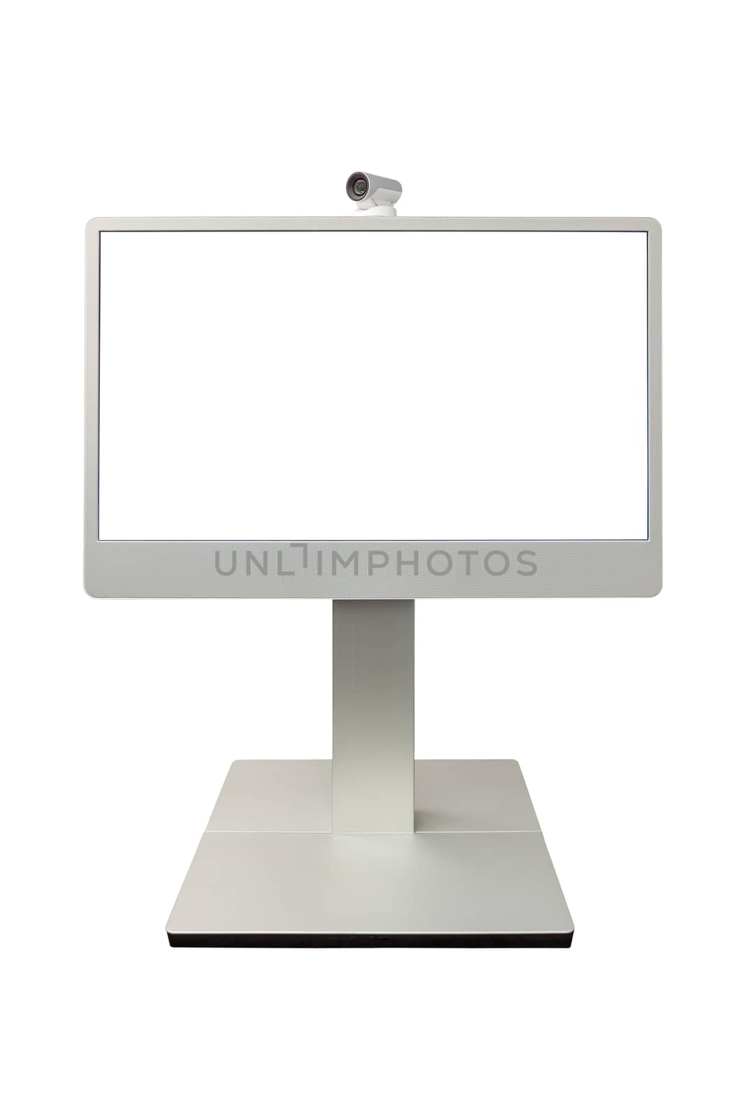 teleconference, video conference and telepresence camera display isolated on white background